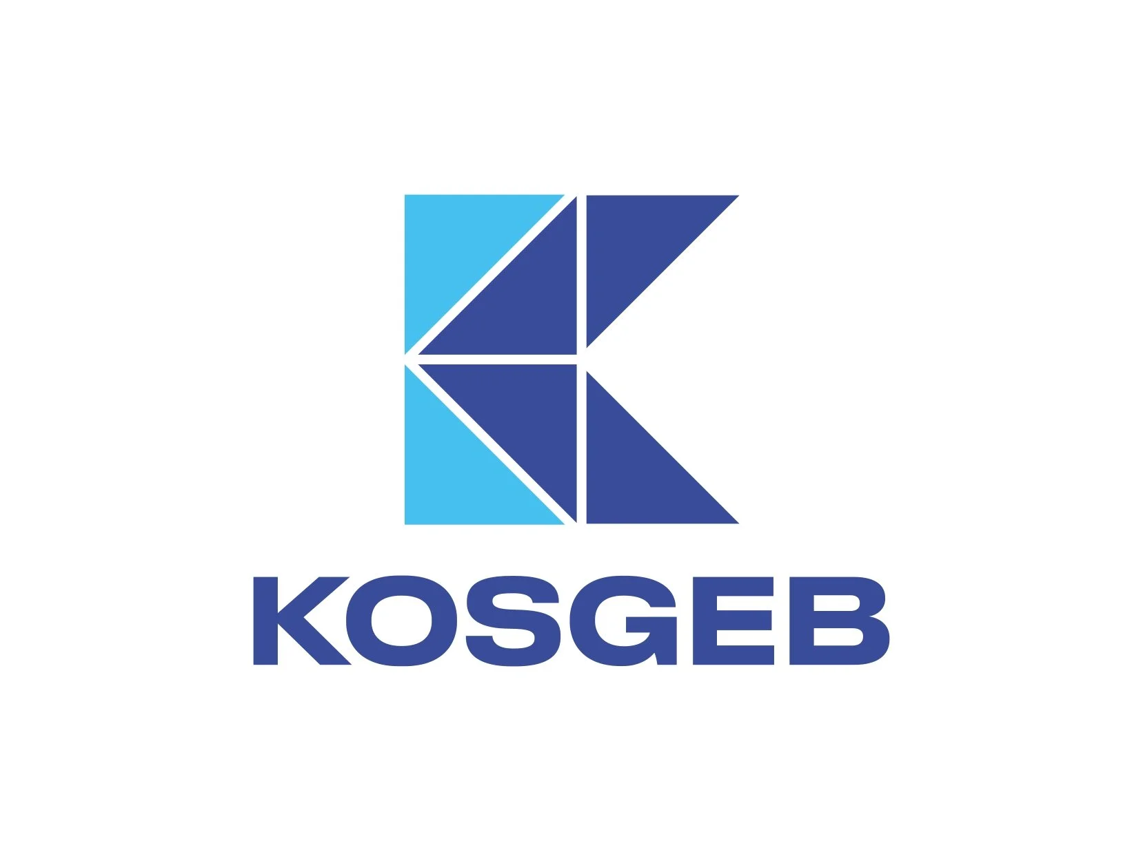 Logo of KOSGEB with a geometric design in blue shades and the name 'KOSGEB' underneath.