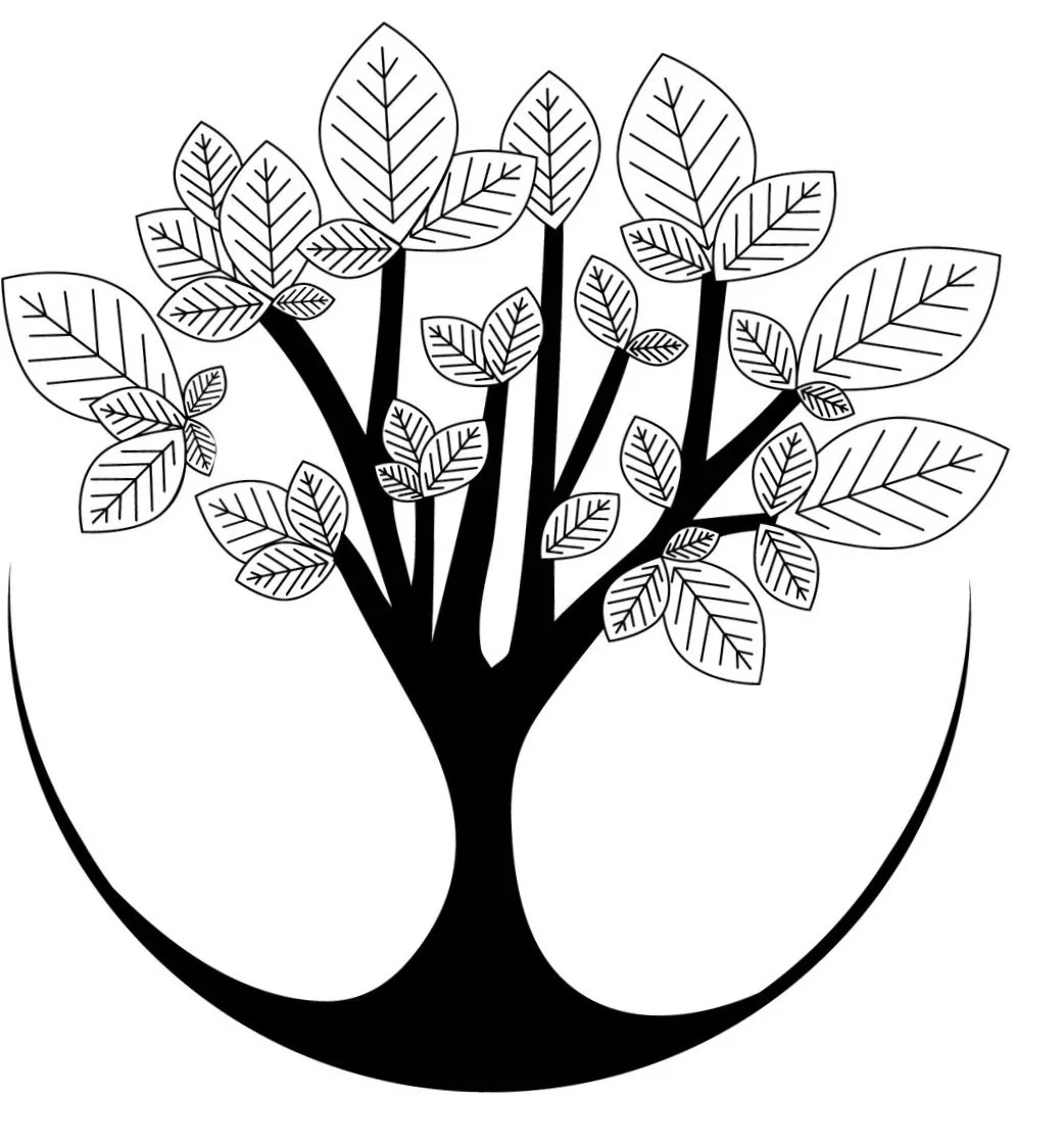 TR Edwards Consultancy logo - AI literacy, AI Strategy and Automation. Black and white illustration of a tree with multiple branches and leaves, enclosed in a circular border.