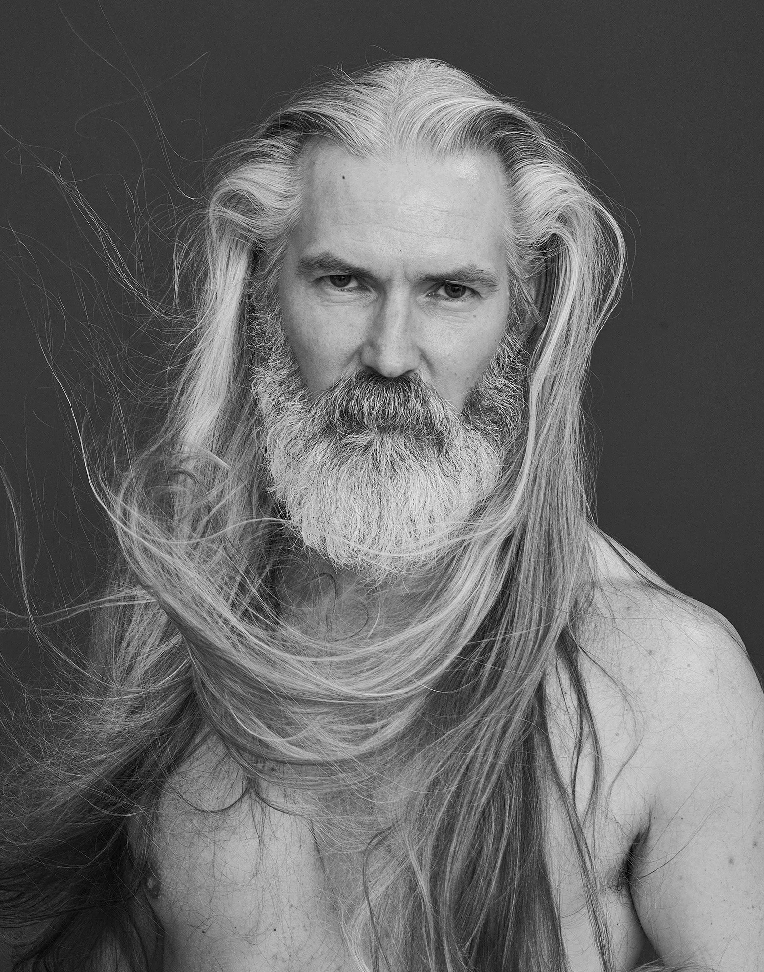 Unretouched male portrait on film — character and texture