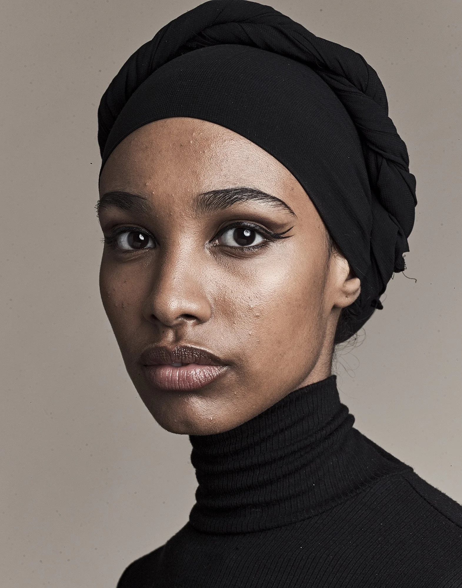 Unretouched beauty portrait — diverse skin photography London