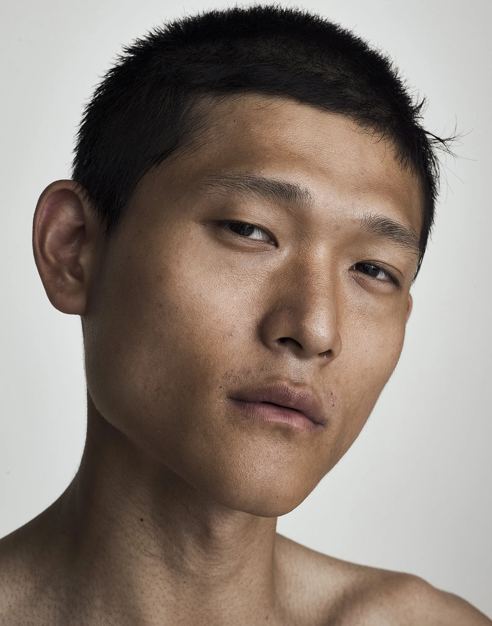 Unretouched portrait — men's skin photography London