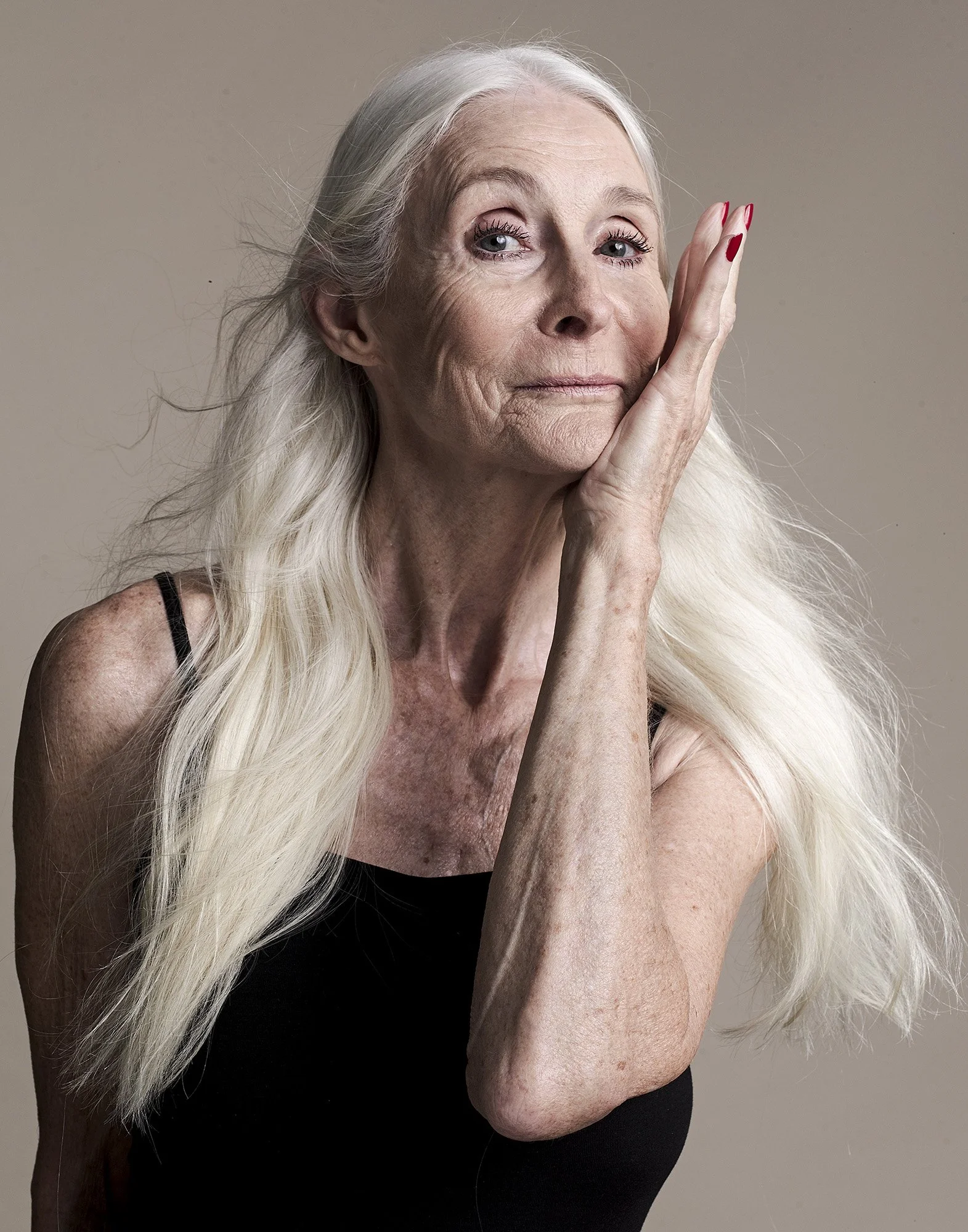 Unretouched portrait — silver hair and natural beauty