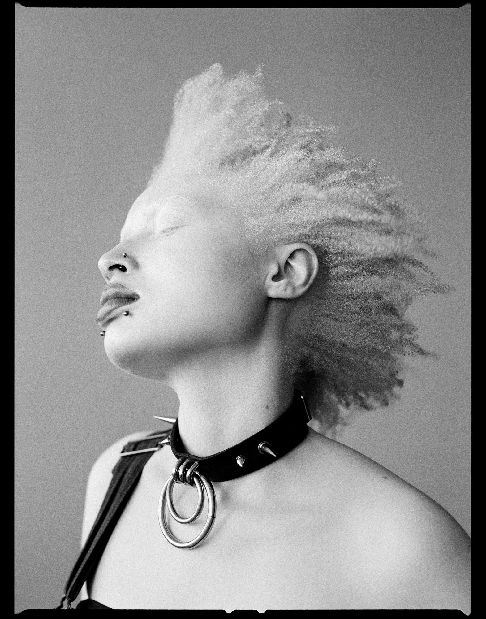 Unretouched film portrait — unique beauty and skin