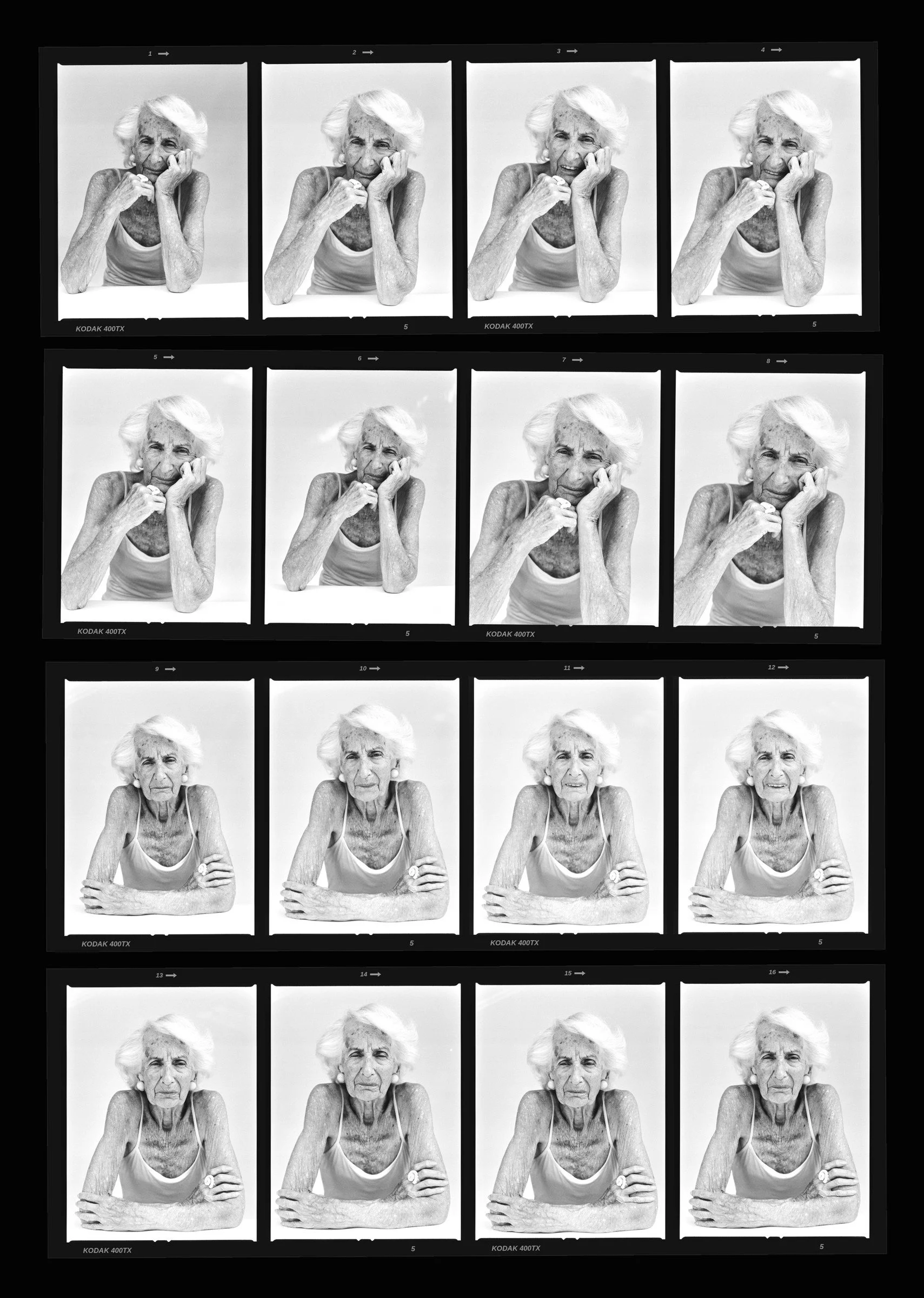 The Skin Project 2026 - Bridget, contact sheet, roll 2, Kodak Tri-X