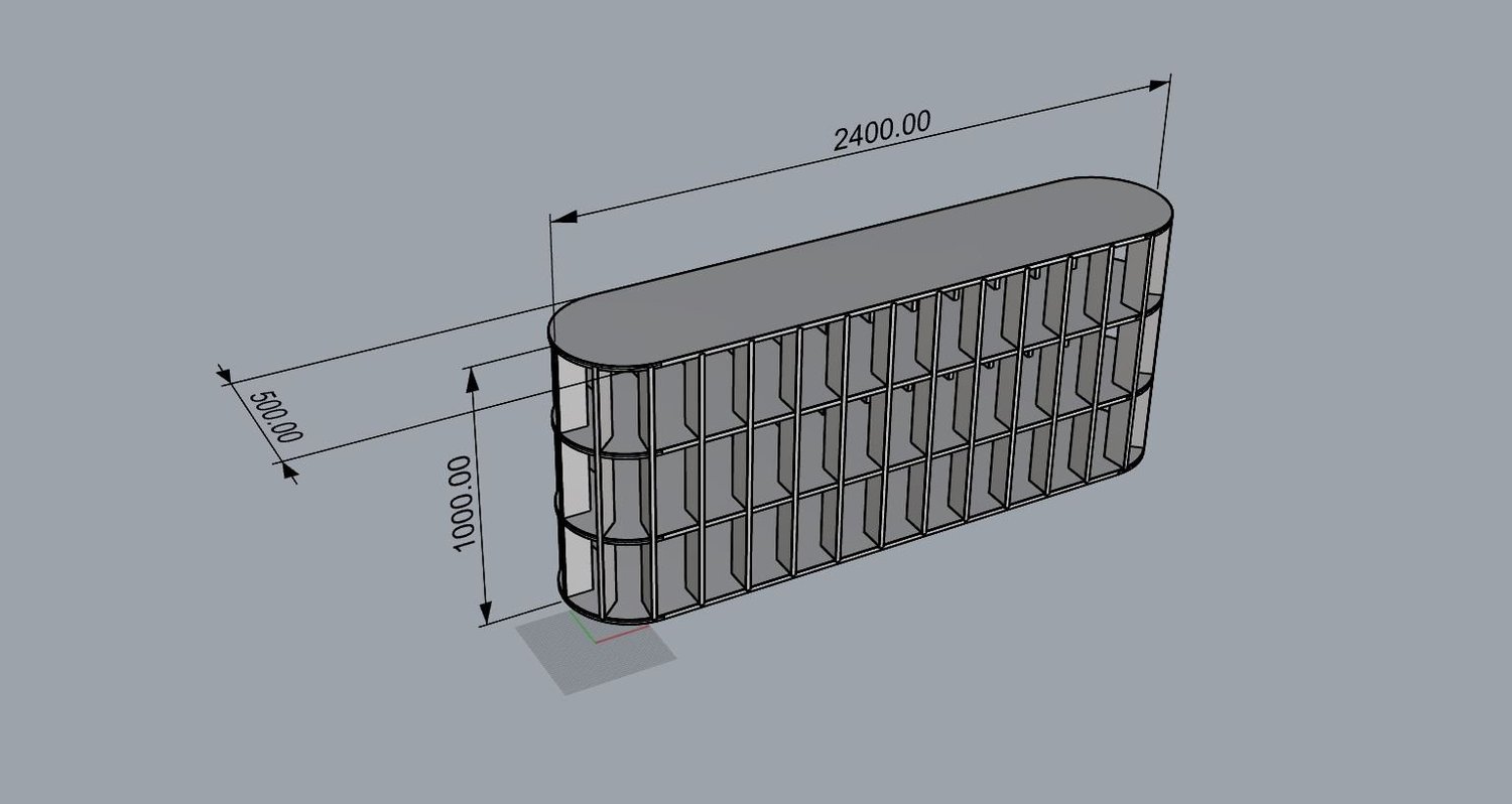 Technical drawing of the butter bar, 2400 mm long