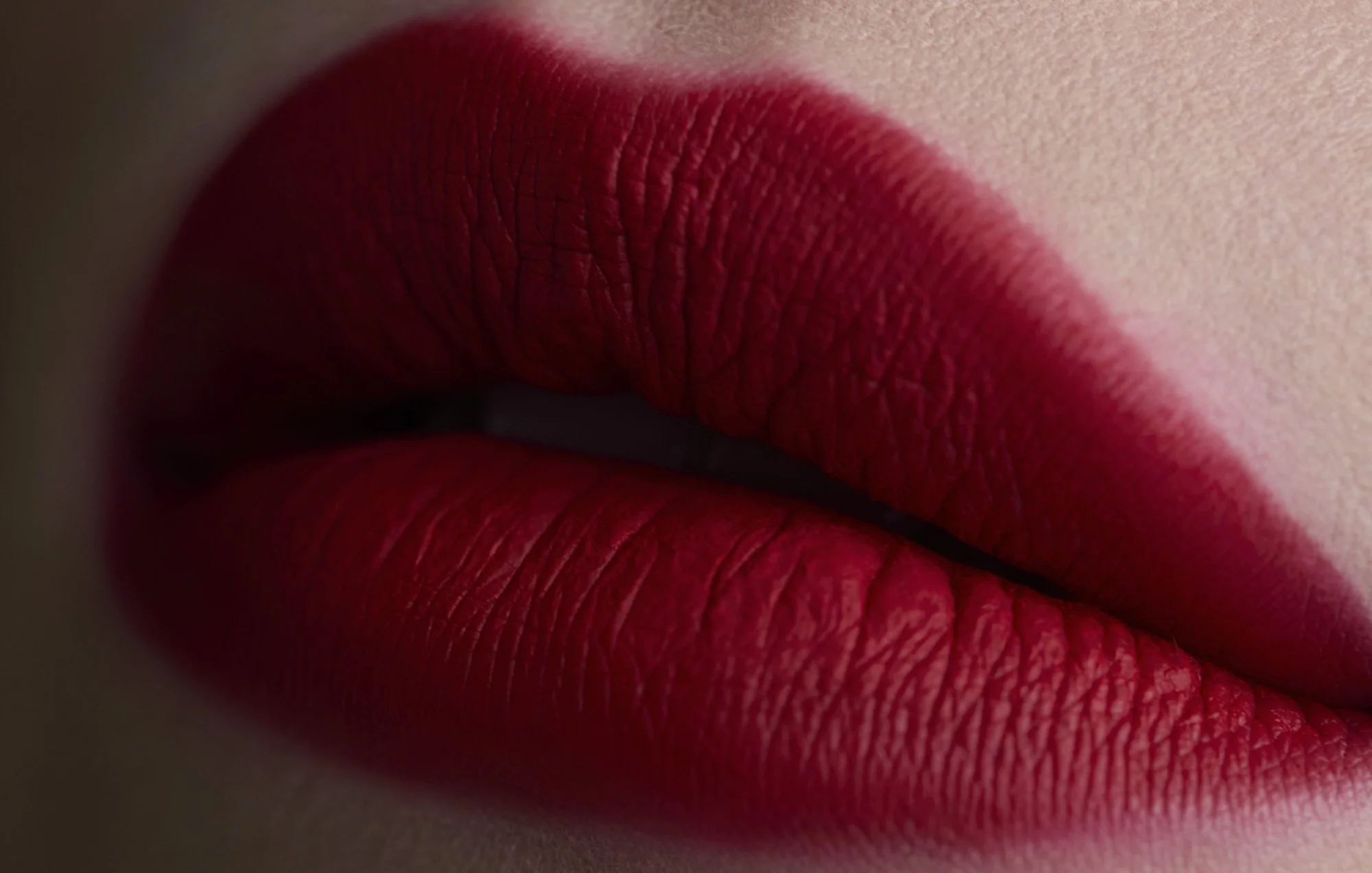 Matte red lipstick macro, cosmetics photography London by Benjamin Kaufmann