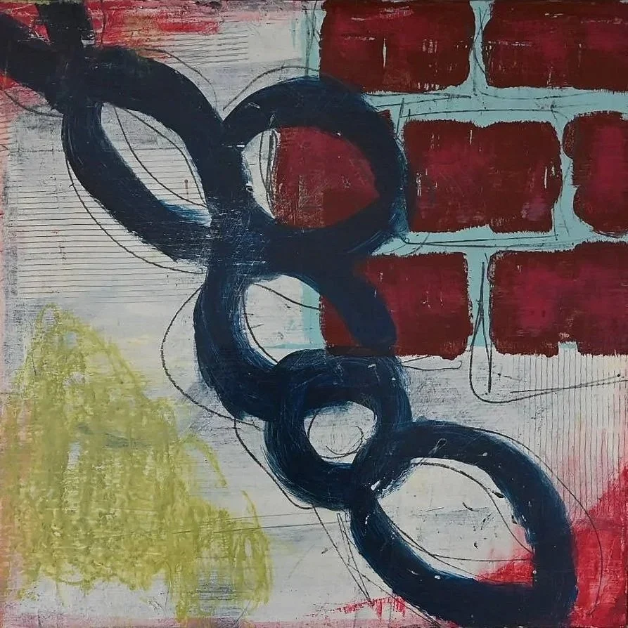 Garden Wall | 12x12 | mixed media on wooden panel