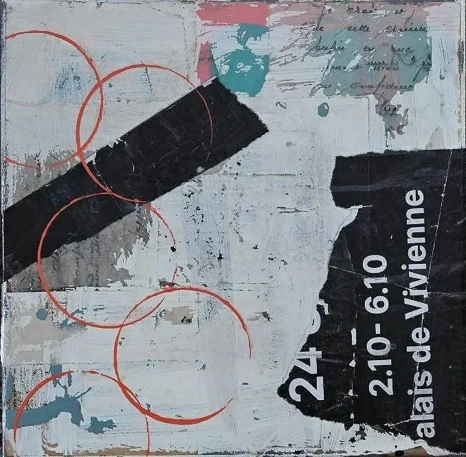 double switch back | 12x12 | acrylic + collage on stretched canvas