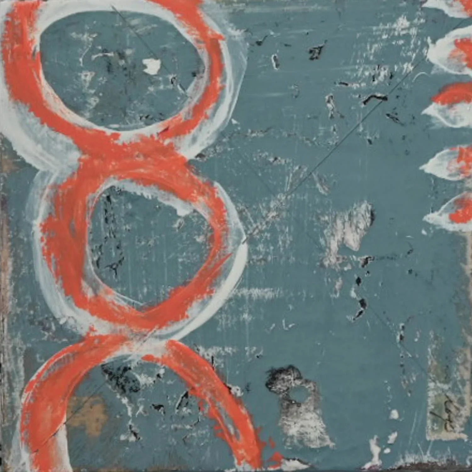 Friendship bracelet | 5x5 | acrylic on wooden panel