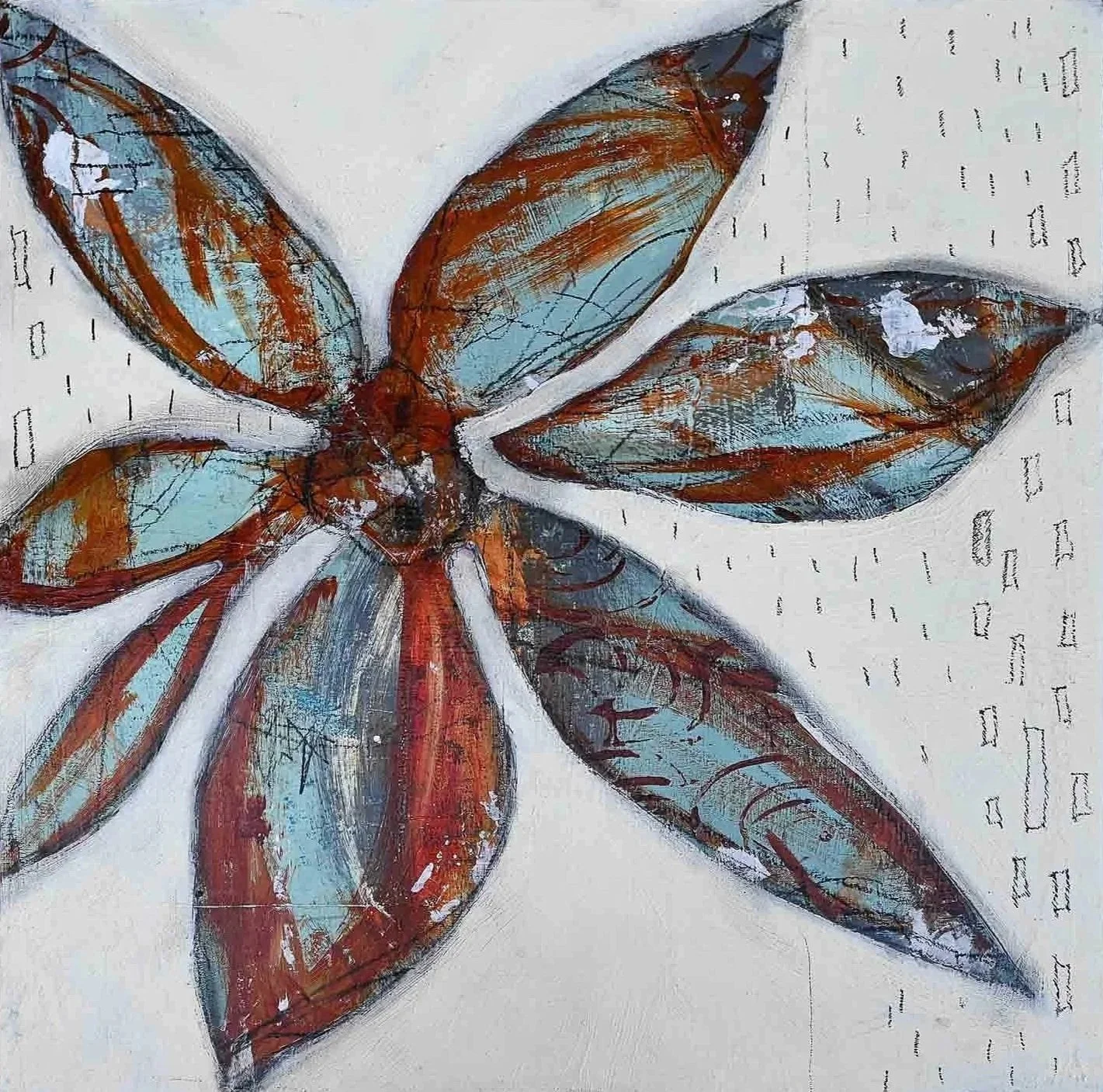 Twilight flower | 12x12 | mixed media on wooden panel