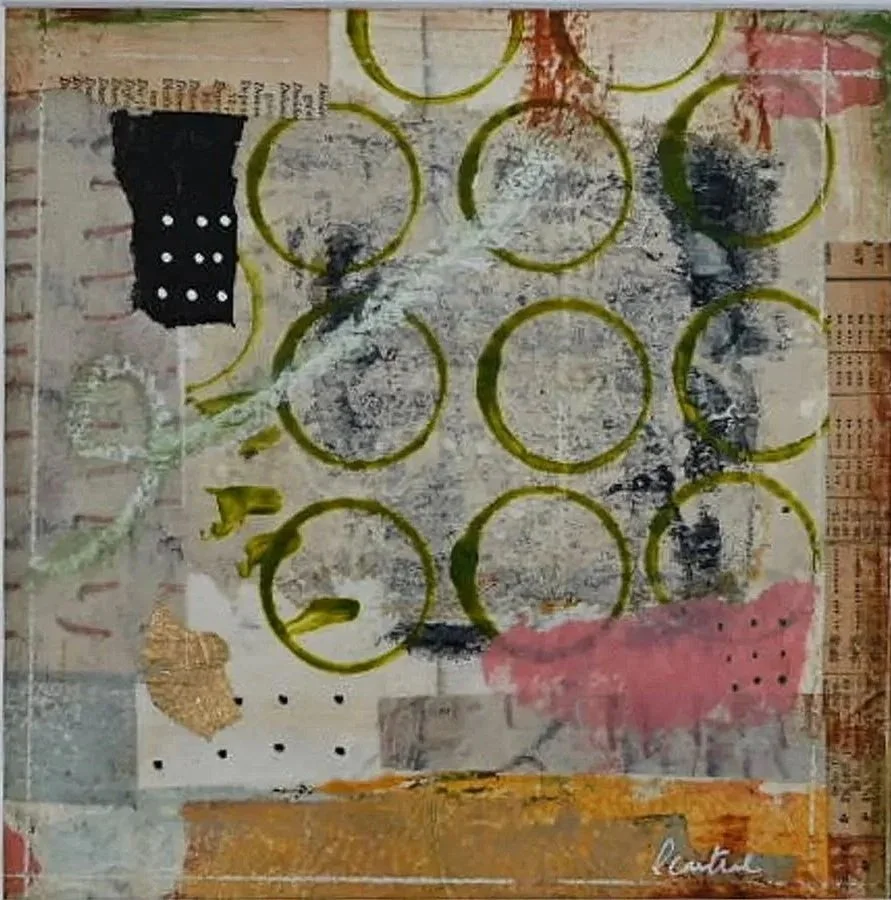 Bringing it back | 8x8 | mixed media + vintage papers