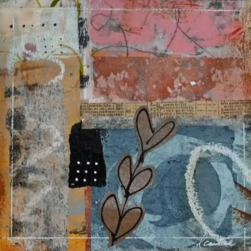 call me when you get there | 8x8 | mixed media + vintage papers