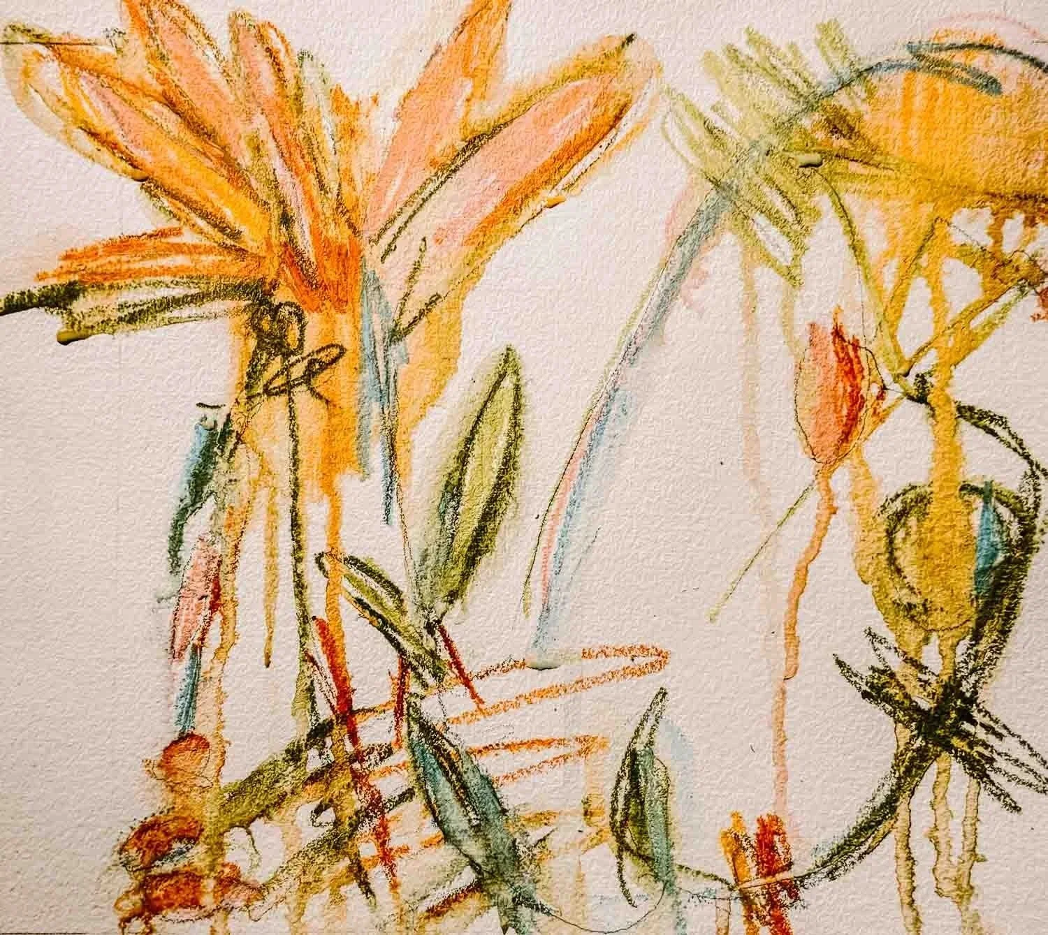 Fading garden | 9x12 | mixed media on paper