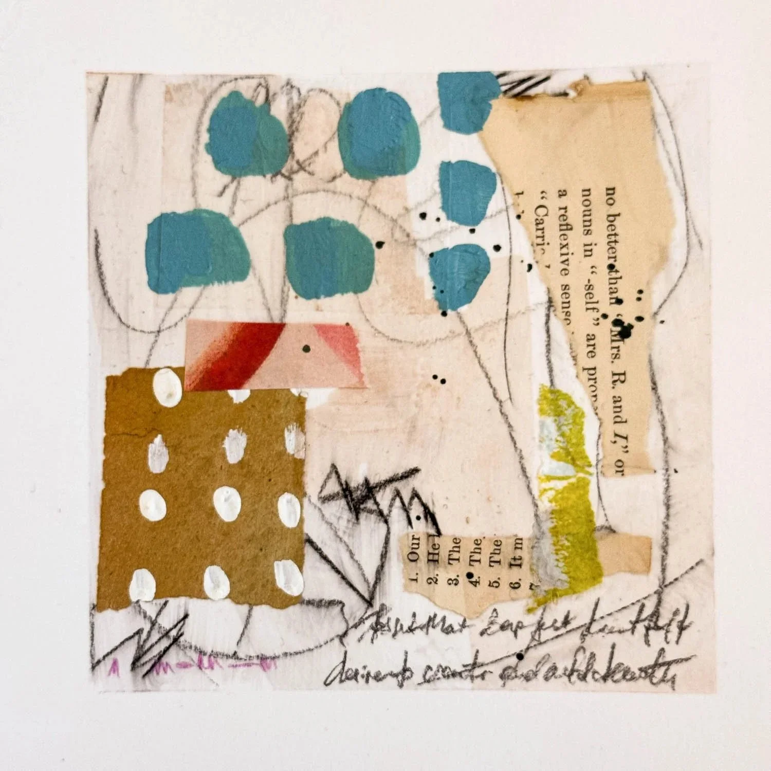 Modern love | 6x6 | mixed media + collage on paper