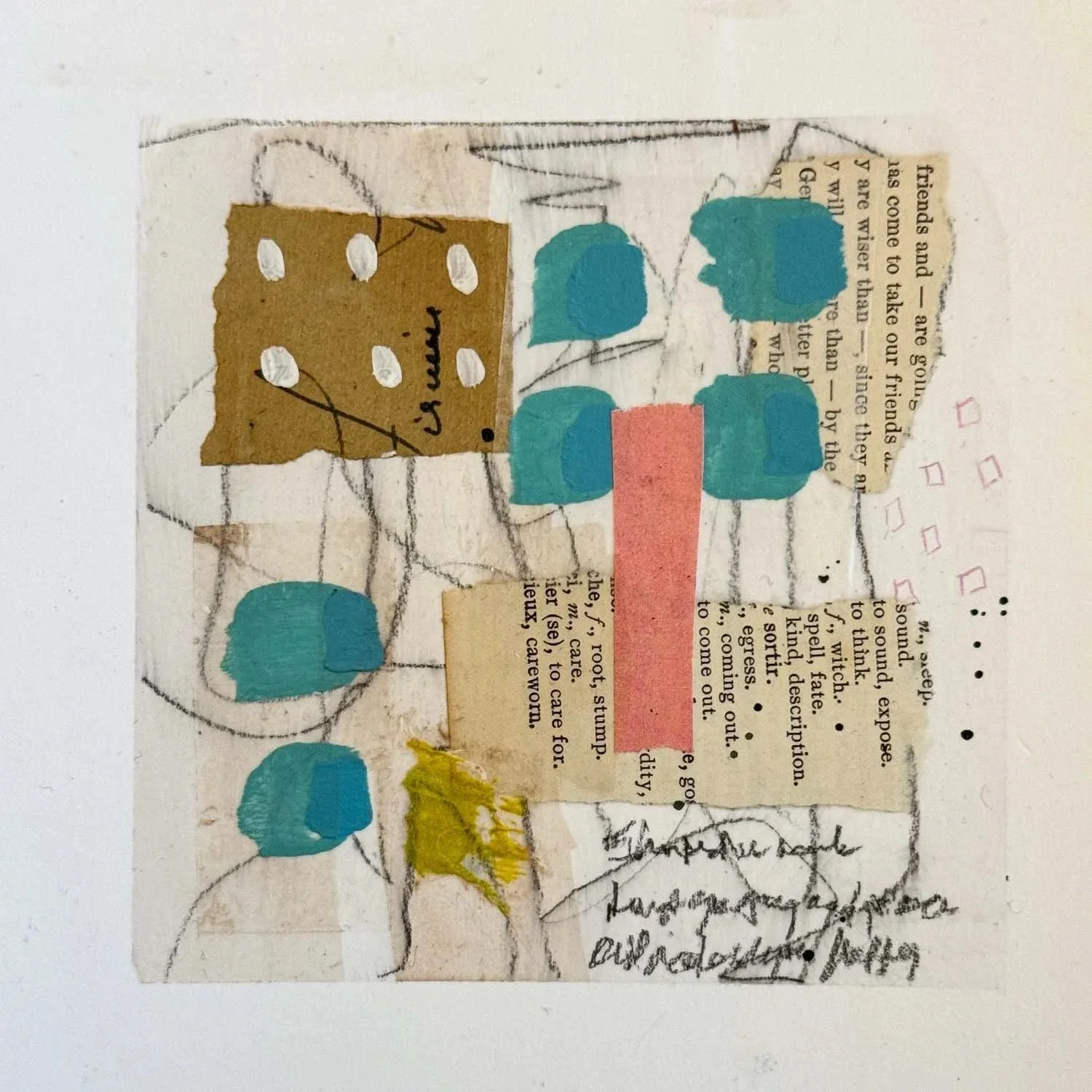 Bric brac | 6x6 | mixed media + collage on paper
