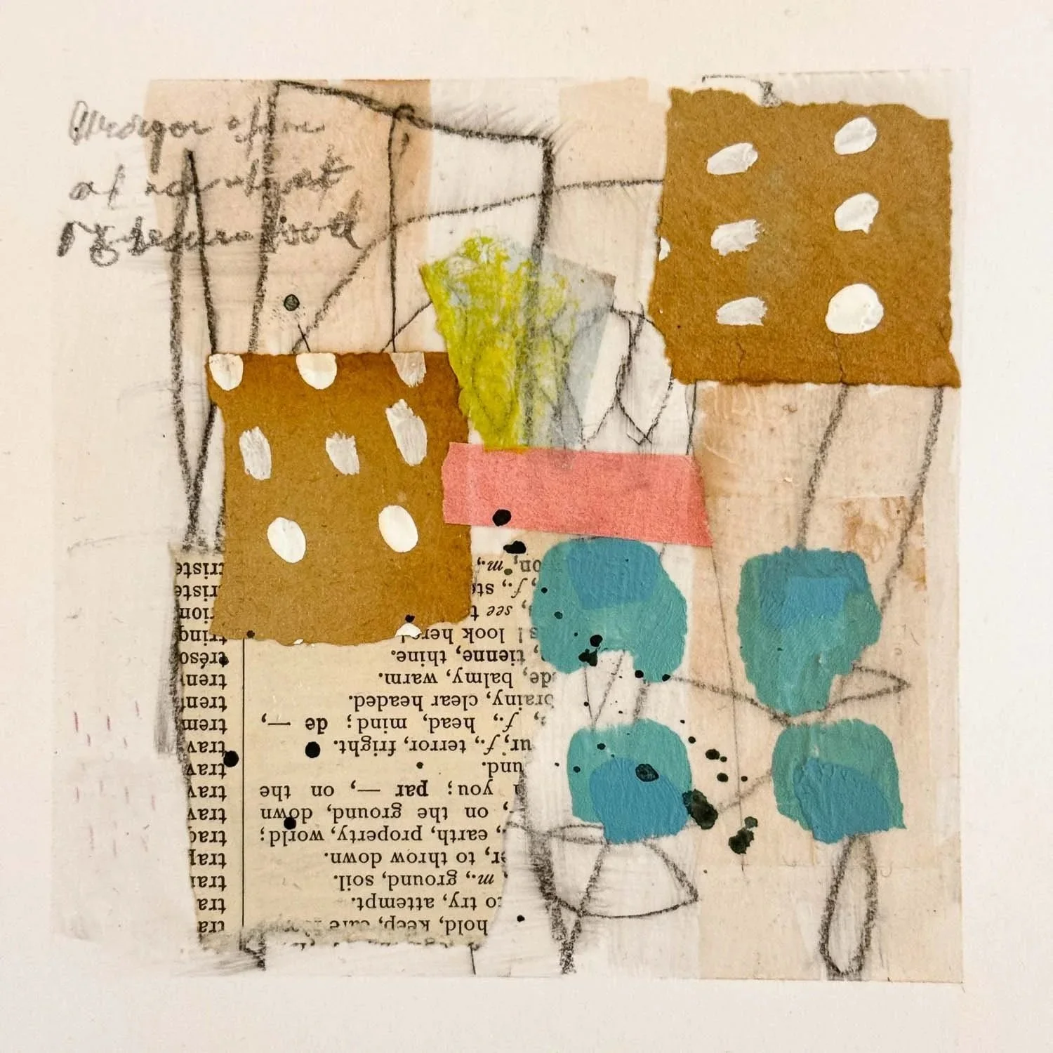 Ric rac | 6x6 | mixed media + collage on paper