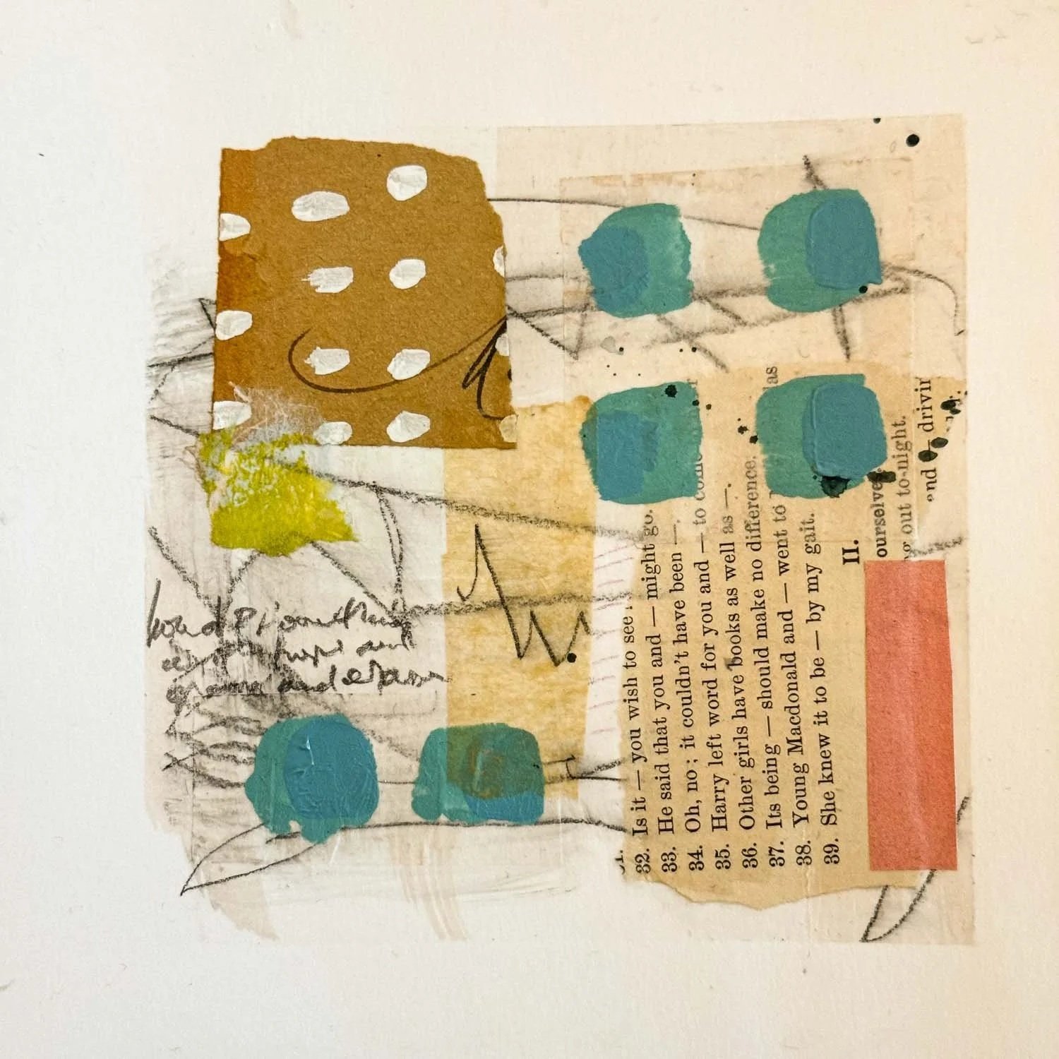 Spun up | 6x6 | mixed media + collage on paper