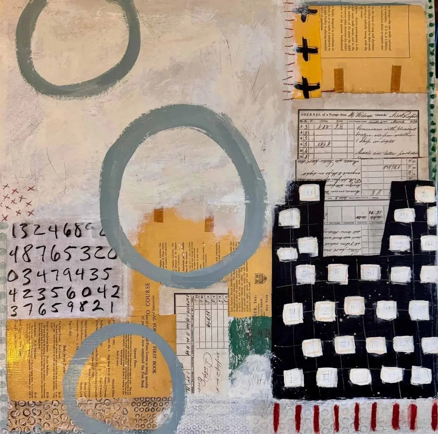 If you only knew | 24x24 | mixed media + vintage papers on stretched canvas