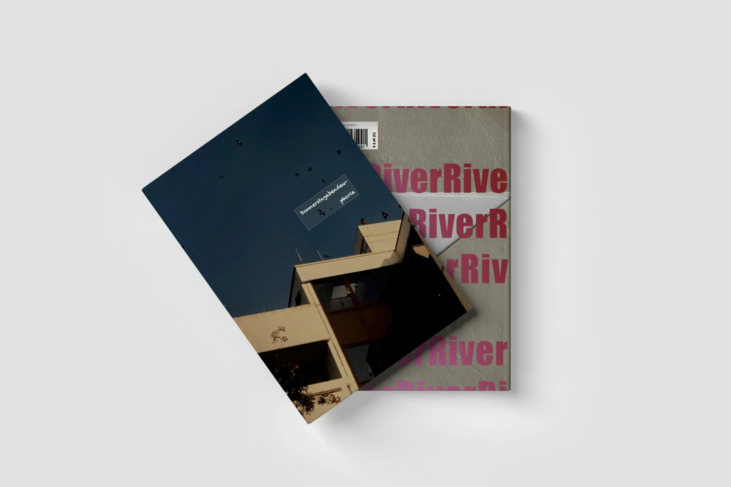 Book cover and back of first German poetry collection Donnerstagabendeuphorie.