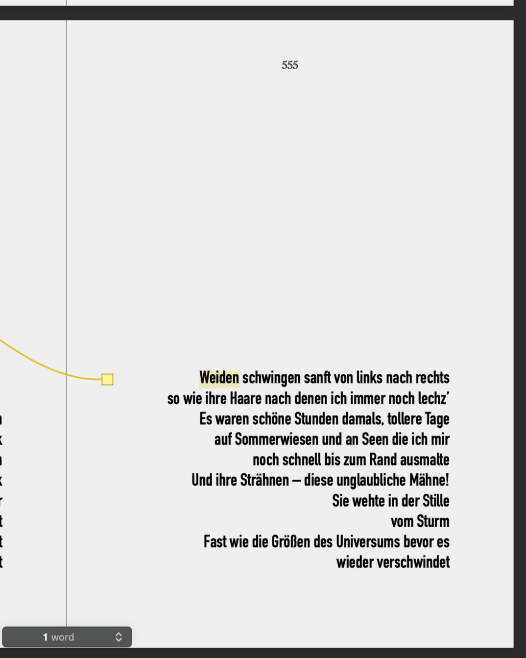 Fourth of four poems from the German poetry collection Donnerstagabendeuphorie.