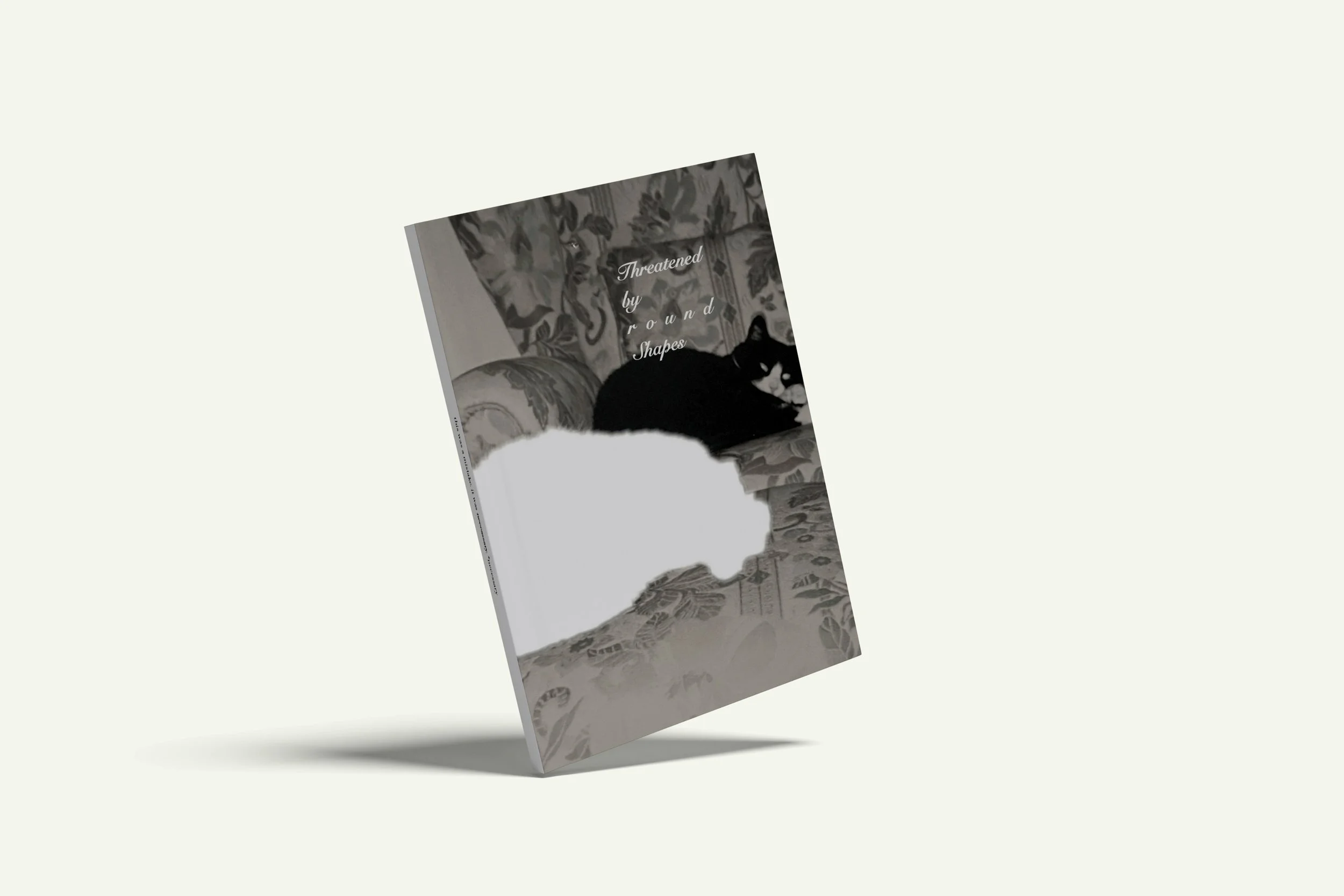 Book cover of first poetry collection Threatened by round Shapes.