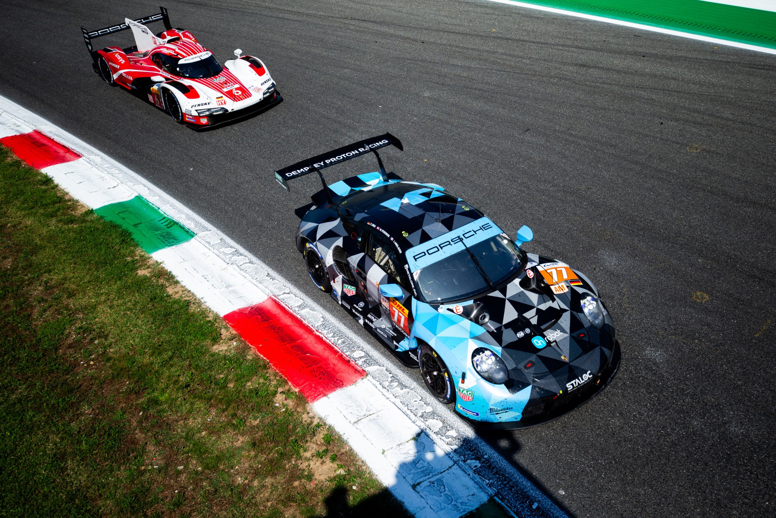 MONZA, ITALY, Porsche 963 & Porsche 911 RSR at Arboreto Curbe