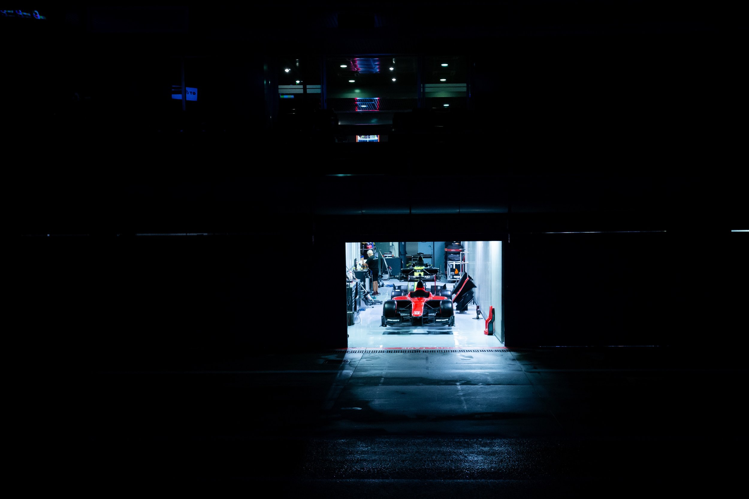 MONZA, ITALY, Late Night in Pit Lane