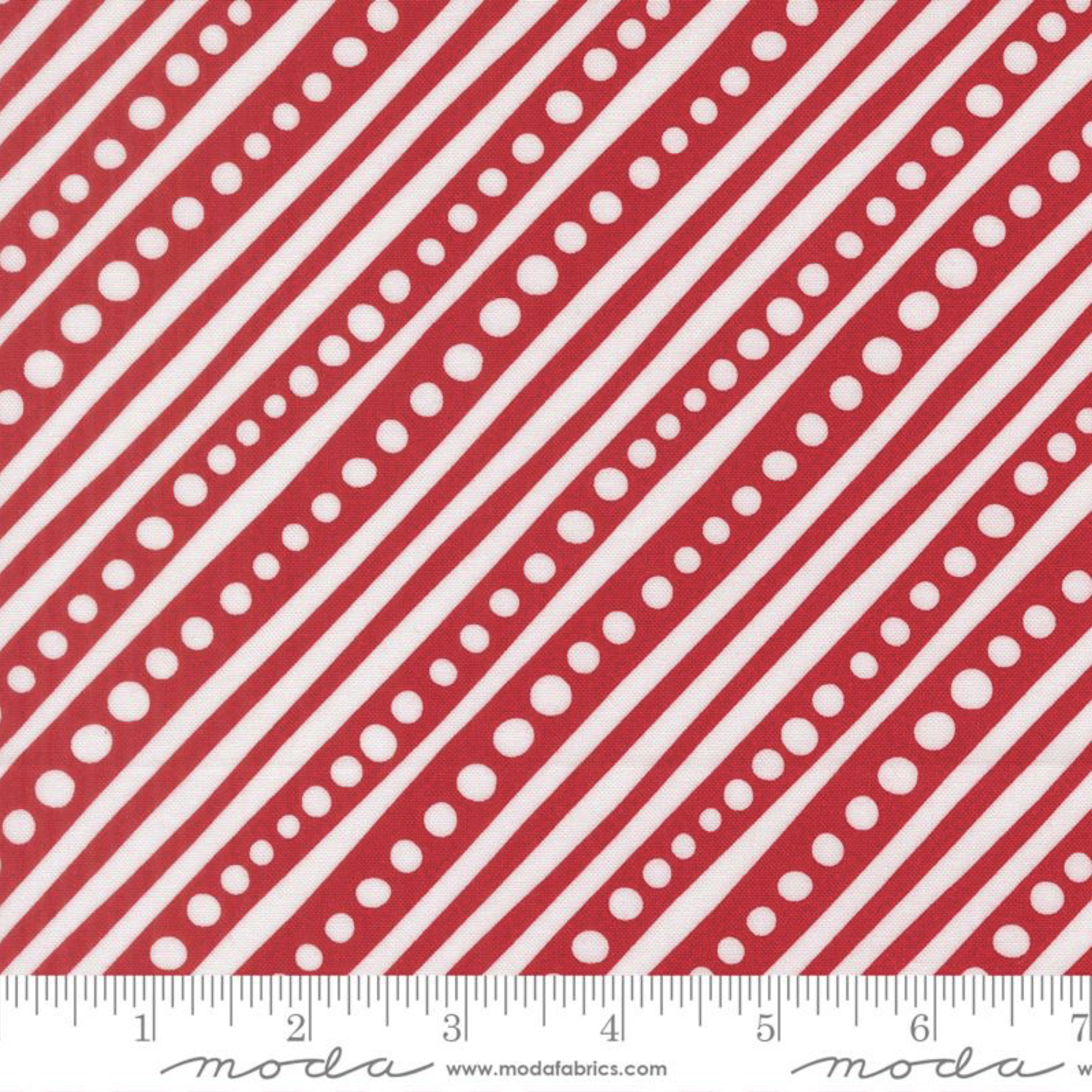 Snow Time:  Dotted Bias Stripe by MODA FABRICS