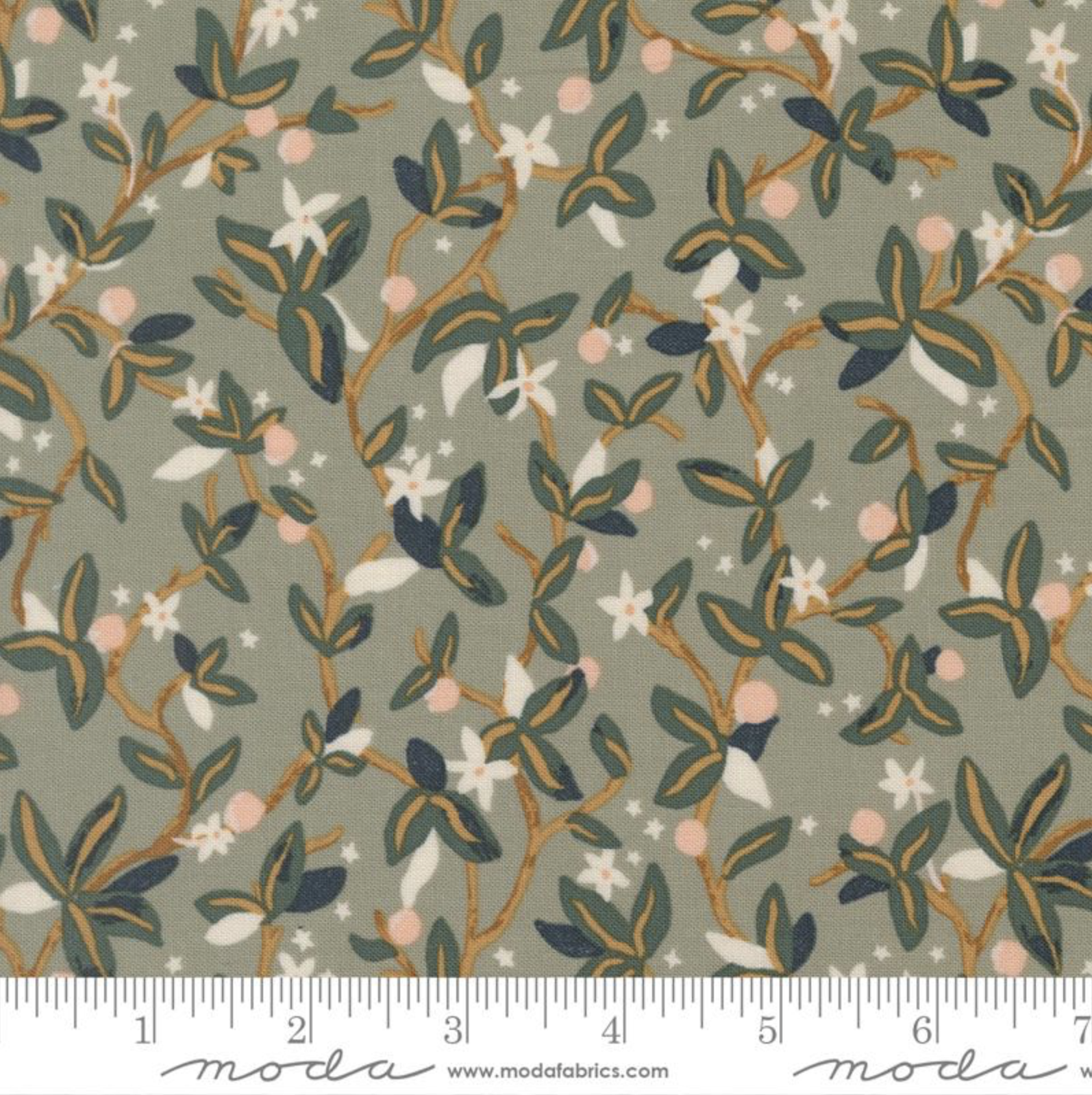 Peachy: Citron Vines  by MODA FABRICS