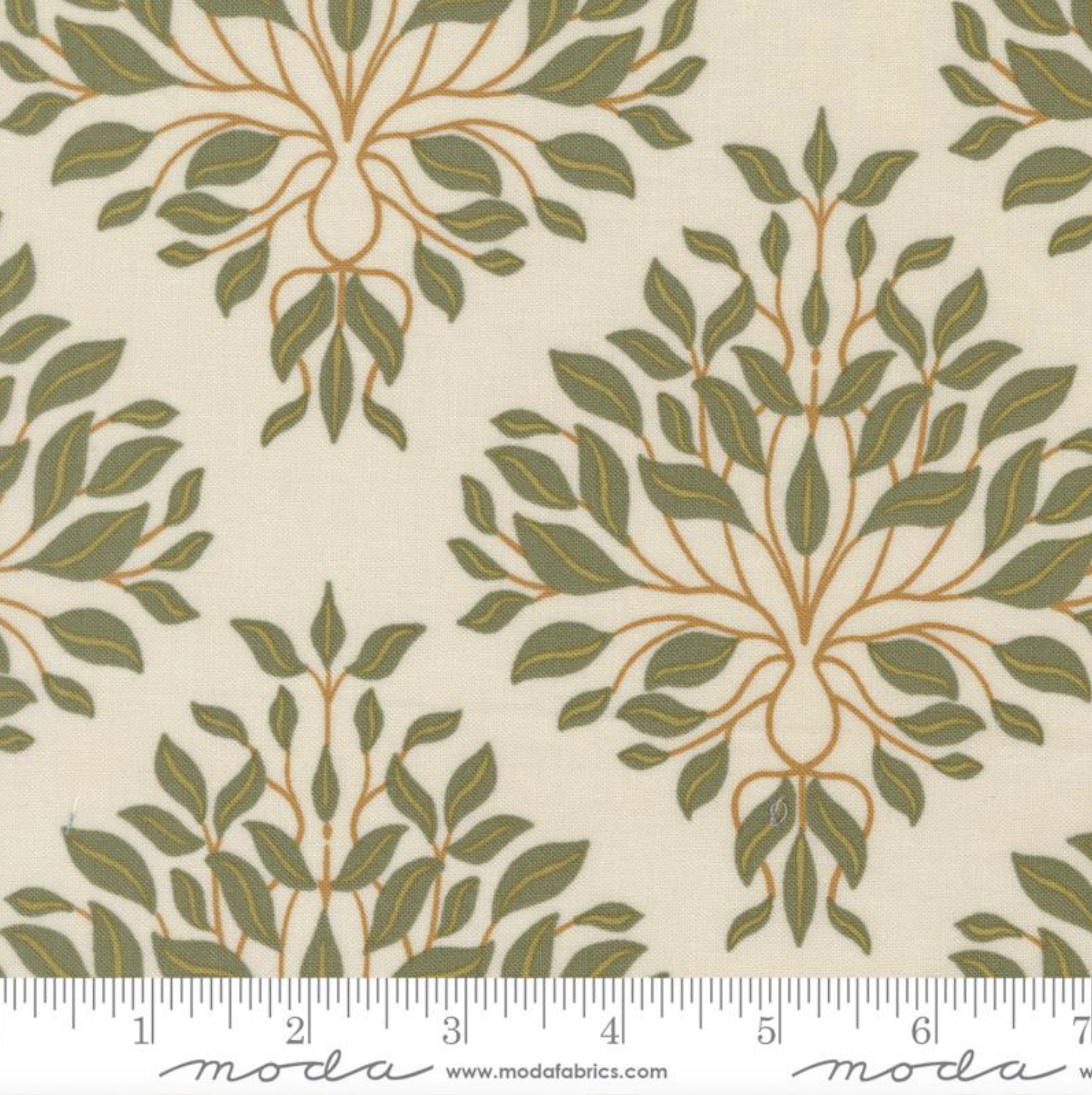 Peachy: Leaves 38151-11 by MODA FABRICS