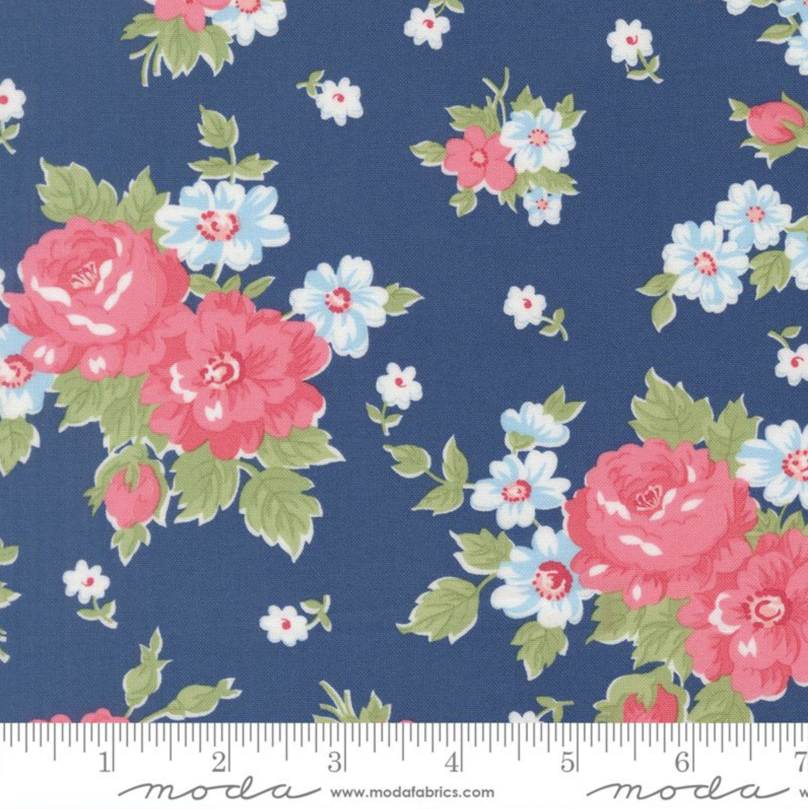 Cat Named Stitch: Cabbage Rose by MODA FABRICS