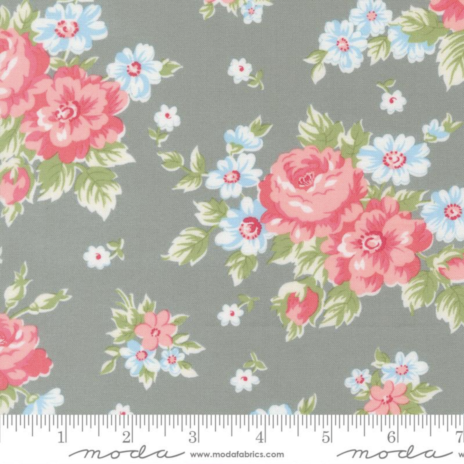 Cat Named Stitch: Cabbage Rose by MODA FABRICS