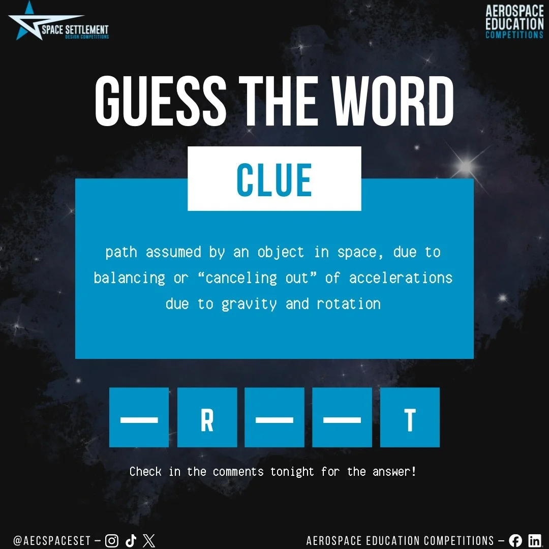 Introducing Tuesday Word Launch! Think you know the term? Drop your guess in the comments and come back this evening to see if you nailed it!

#TuesdayWordLaunch #SSDC #AEC #futureengineers #stem #law #business #spacesettlement #engineering