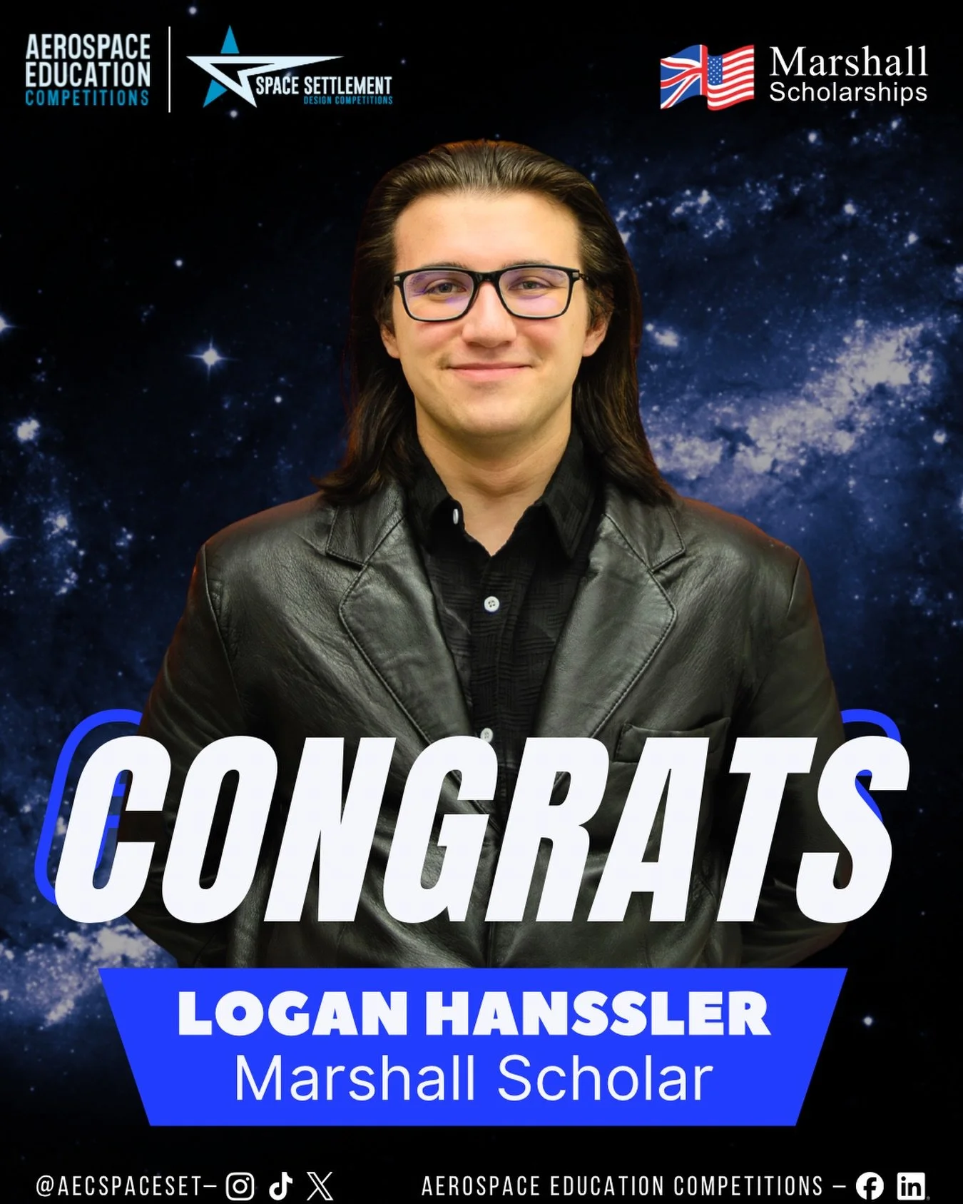 Congratulations to our SSDC Alum, Logan Hanssler on being named one of the 2026 @marshallscholar. We are so proud of you on your well deserved honor! Read about Logan&rsquo;s plan for the scholarship below 🛰️:

The Space Settlement Design Competitio