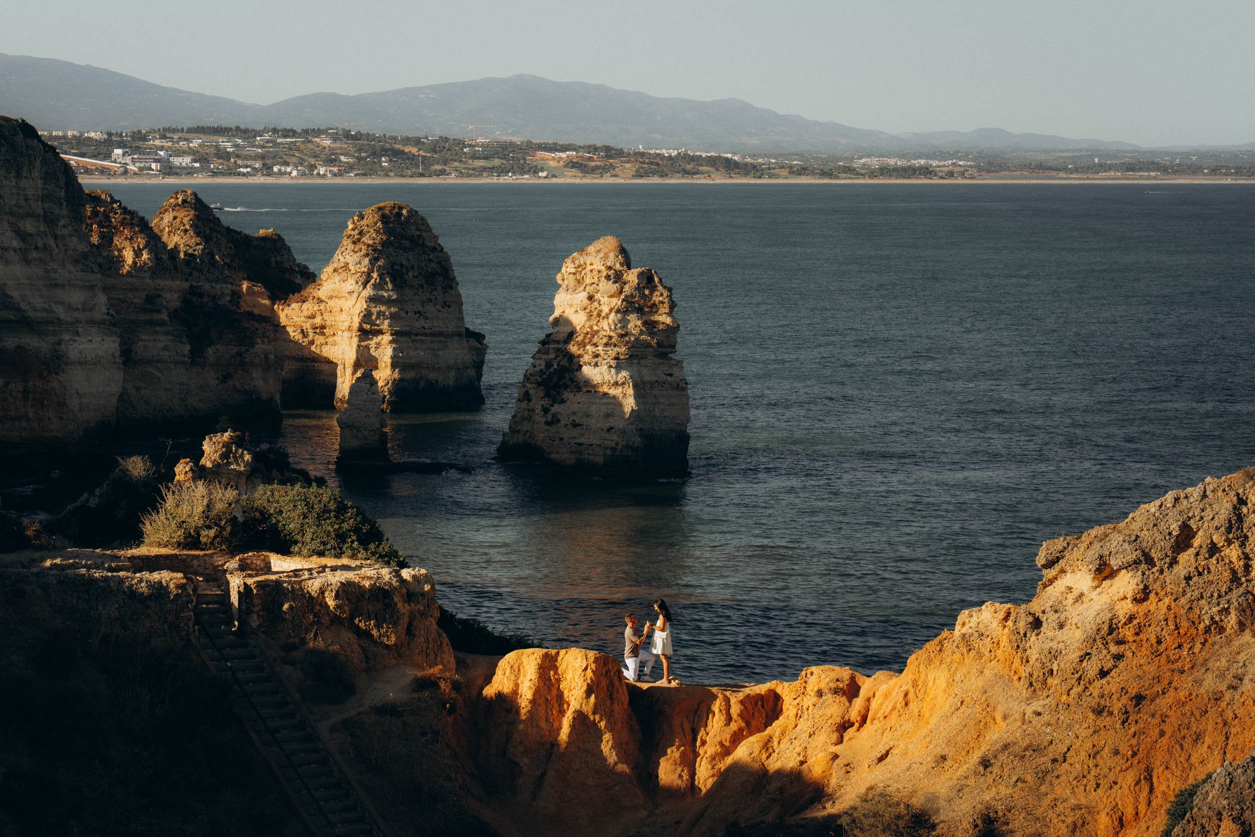 A proposal photoshoot at Ponta da Piedade, Lagos, Algarve