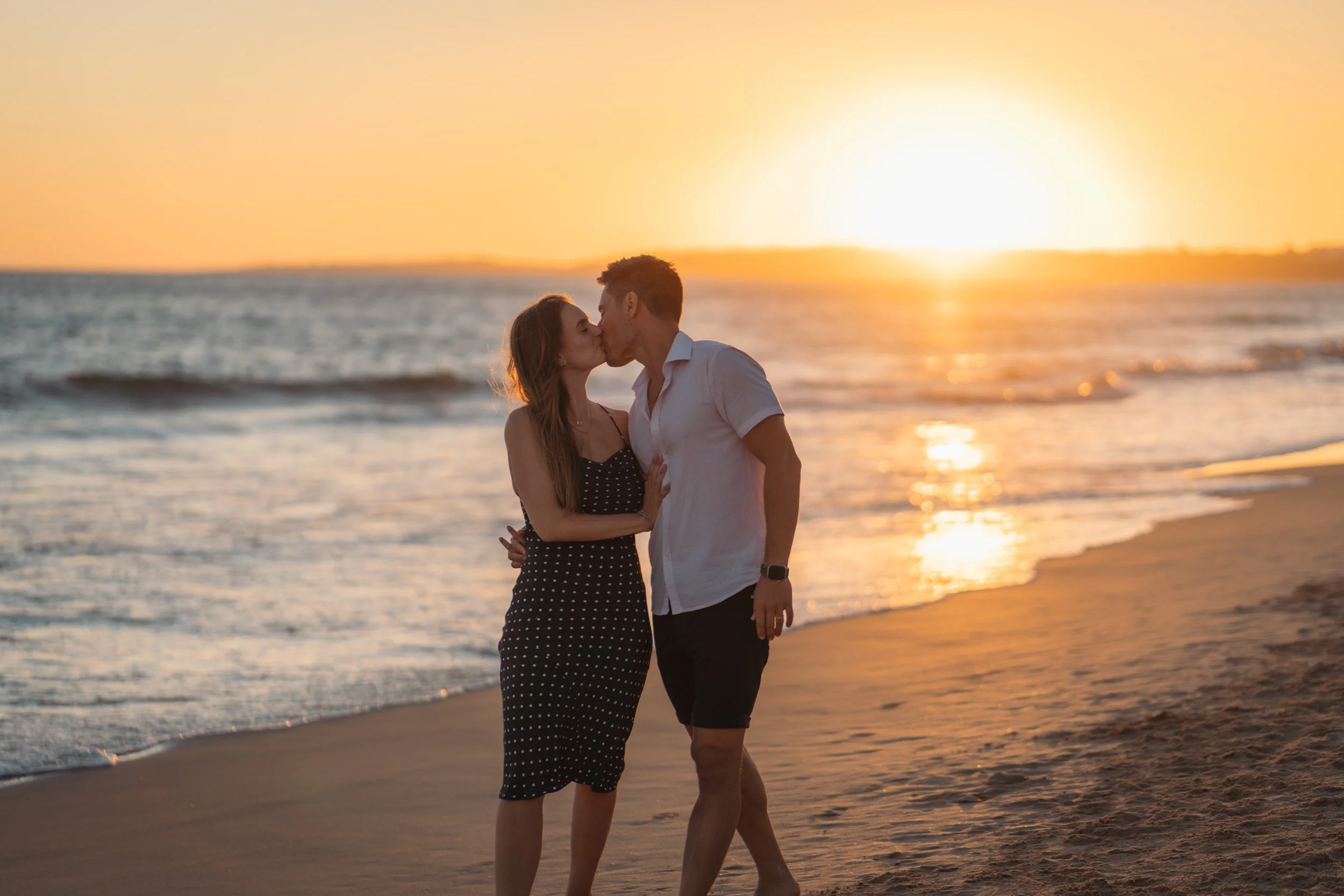 Romantic couple photoshoot at Praia da Falèsia, Albufeira, Algarve family photographer