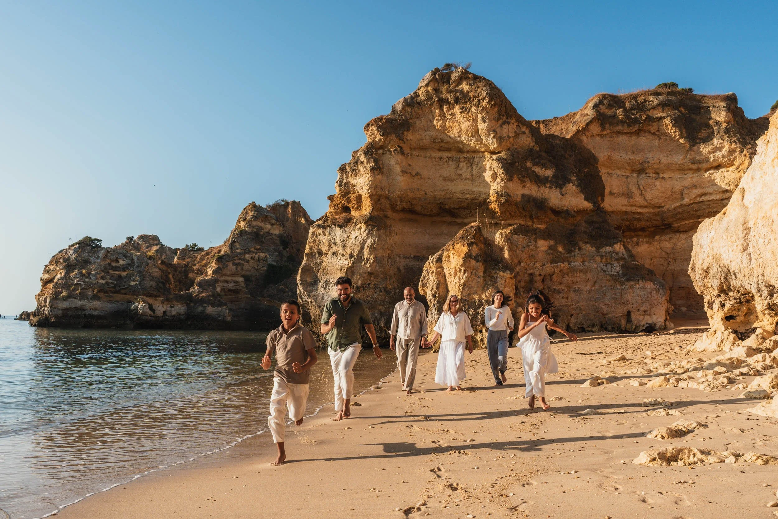 Family photoshoot at Praia do Camilo, Lagos, Algarve
