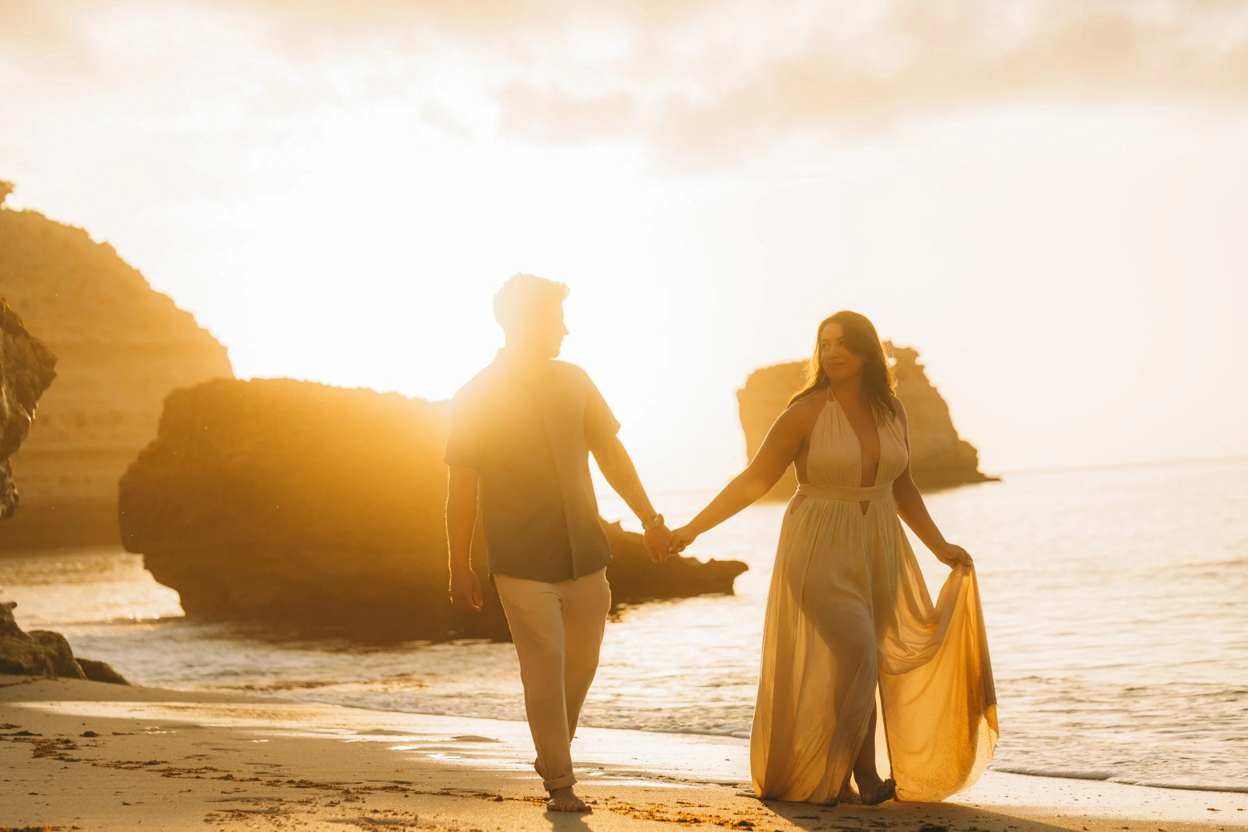 A couple photoshoot at Praia da Marinha, Algarve