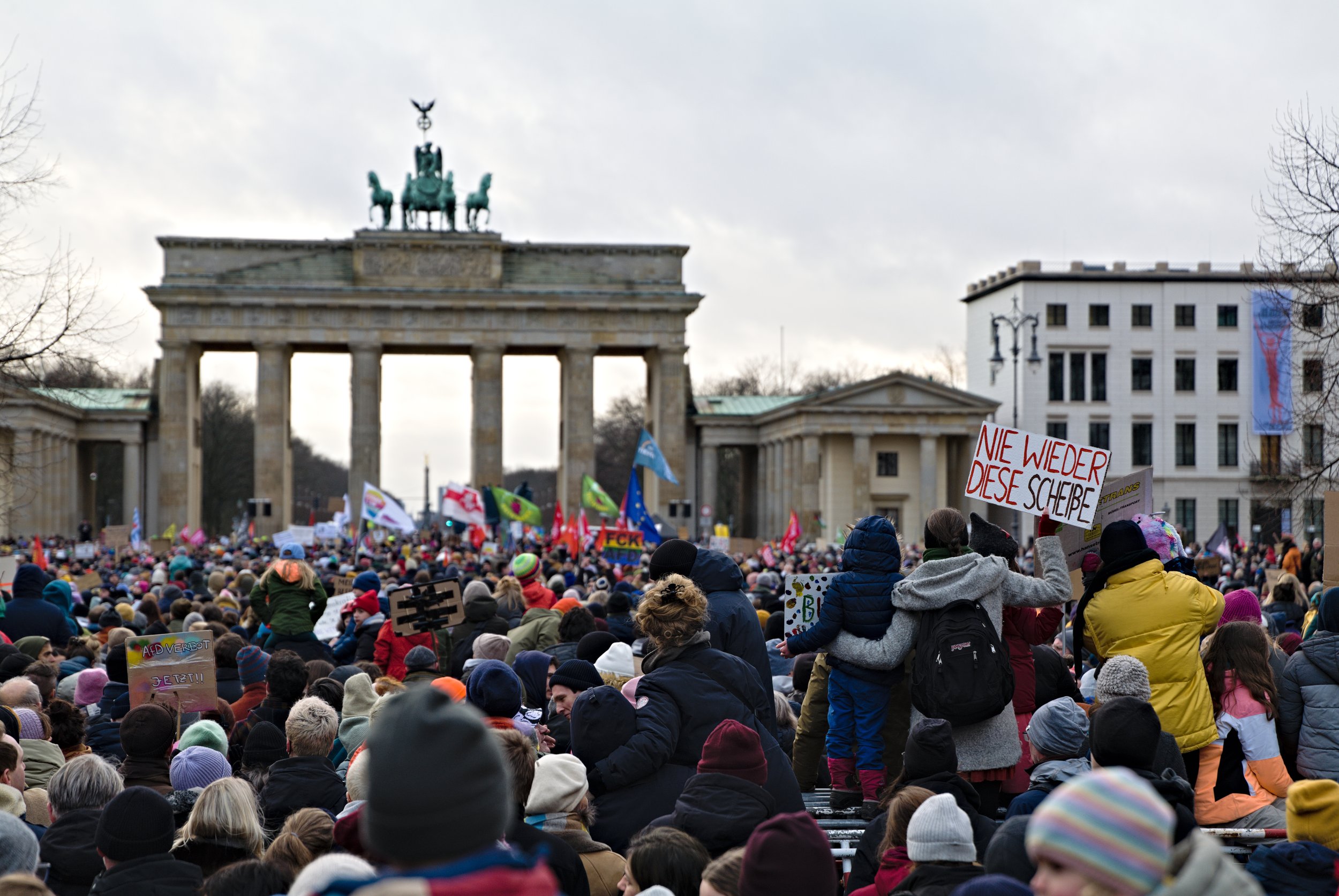 Pro-democracy rally against the far right in Berlin. Photo: Mika Baumeister / Unsplash