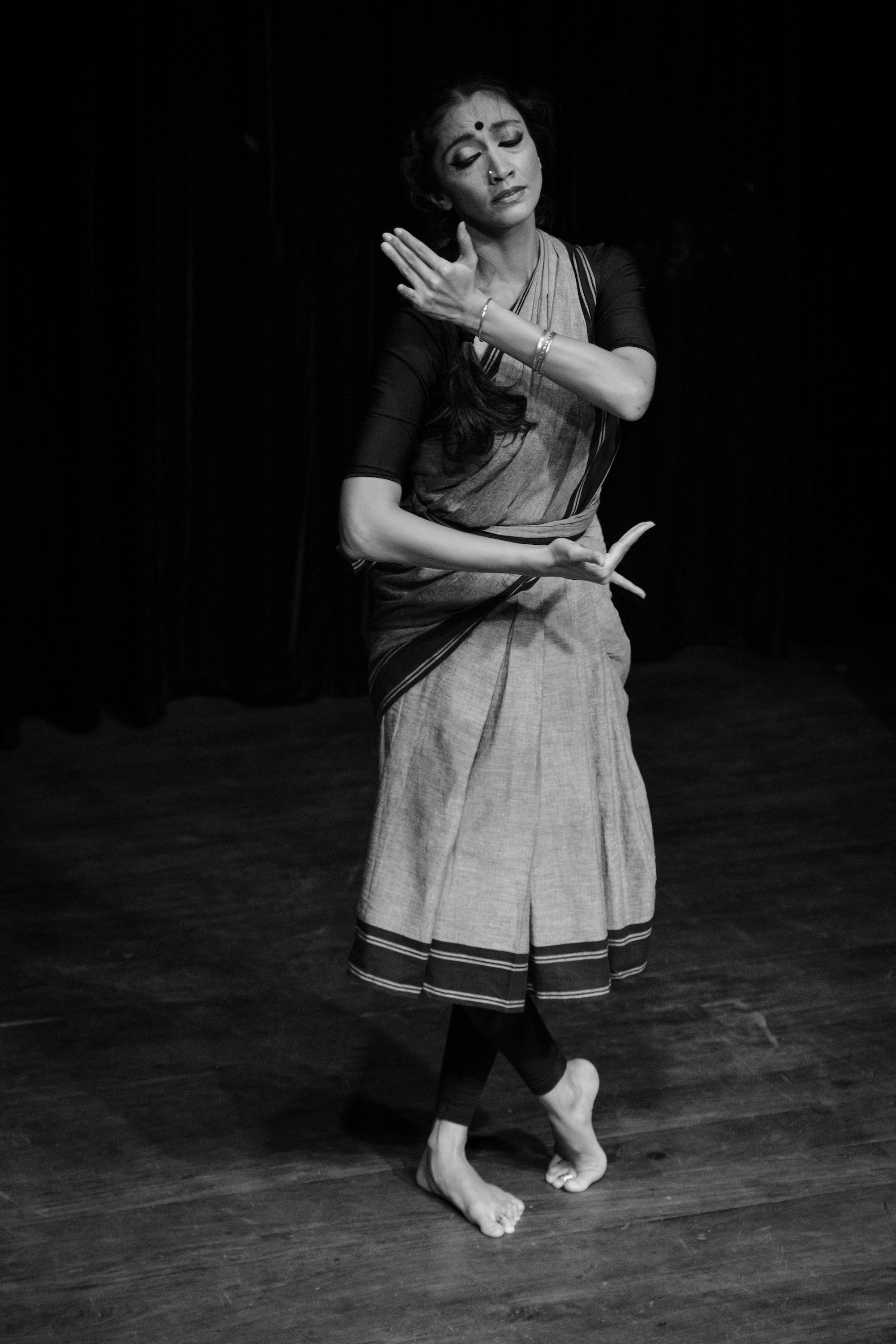 Aranyani Bhargav in her dance for Gaza ( Photograph by Dinesh Khanna. Published by permission)
