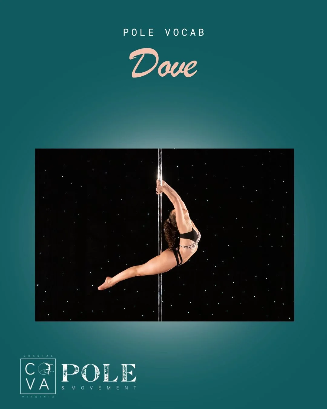 This week we are highlighting #pddove⁠
⁠
It is commonly known for having the legs parallel to each other with the pole in-between just like #pdsuperman but both arms are overhead with the hands together grabbing the pole. You can find this move being