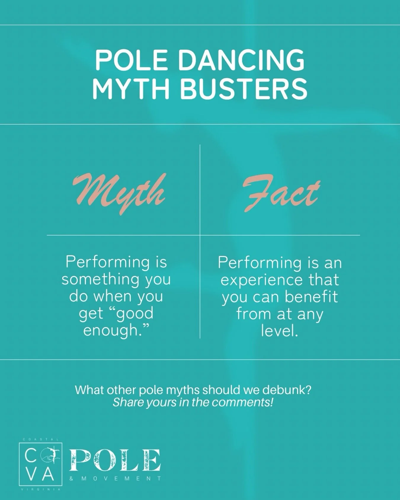 We&rsquo;ve got another studio showcase coming up on February 13th, so it&rsquo;s time for another pole dancing myth buster!

We often hear students say they&rsquo;re not ready to perform yet. Maybe they feel like they haven&rsquo;t been poling long 