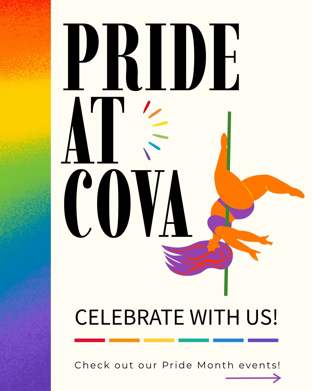 🌈 Happy pride, COVA friends!⁠
⁠
To celebrate the most colorful month, we've got 2 opportunities for you to show up with COVA for our LGBTQ+ community!⁠
⁠
➡️ Sat, June 27th: Come out to Town Point Park for PrideFest! We'll be out there with a booth a
