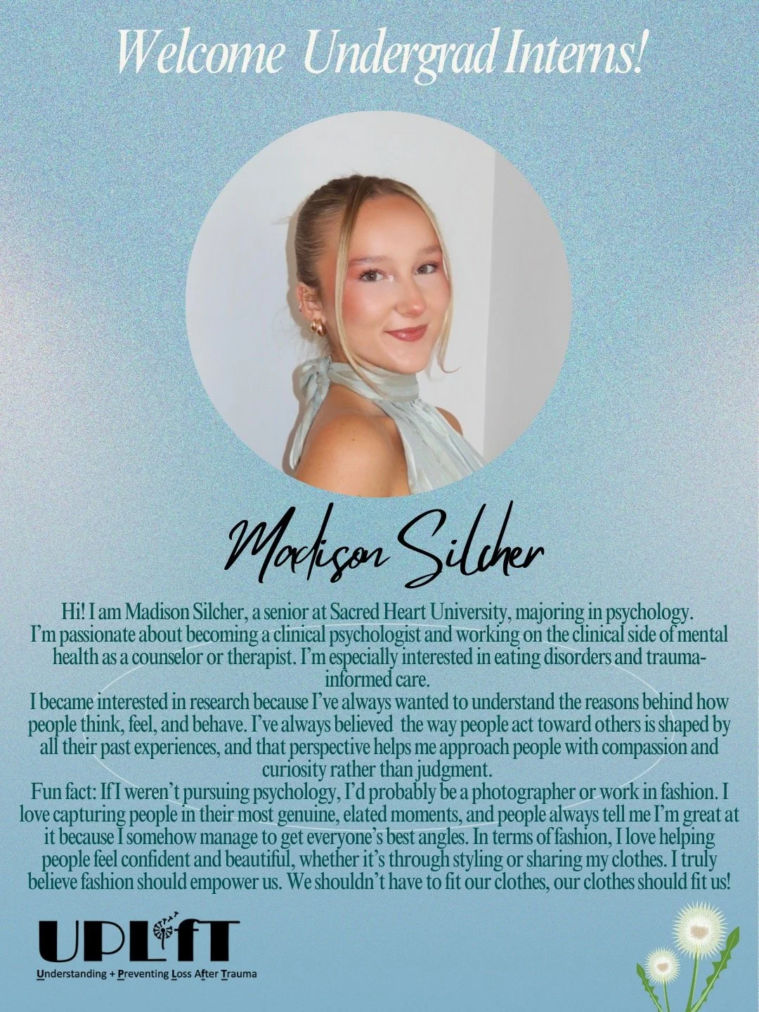 We are so excited to welcome our undergraduate interns, Madison and Michaela! 💙