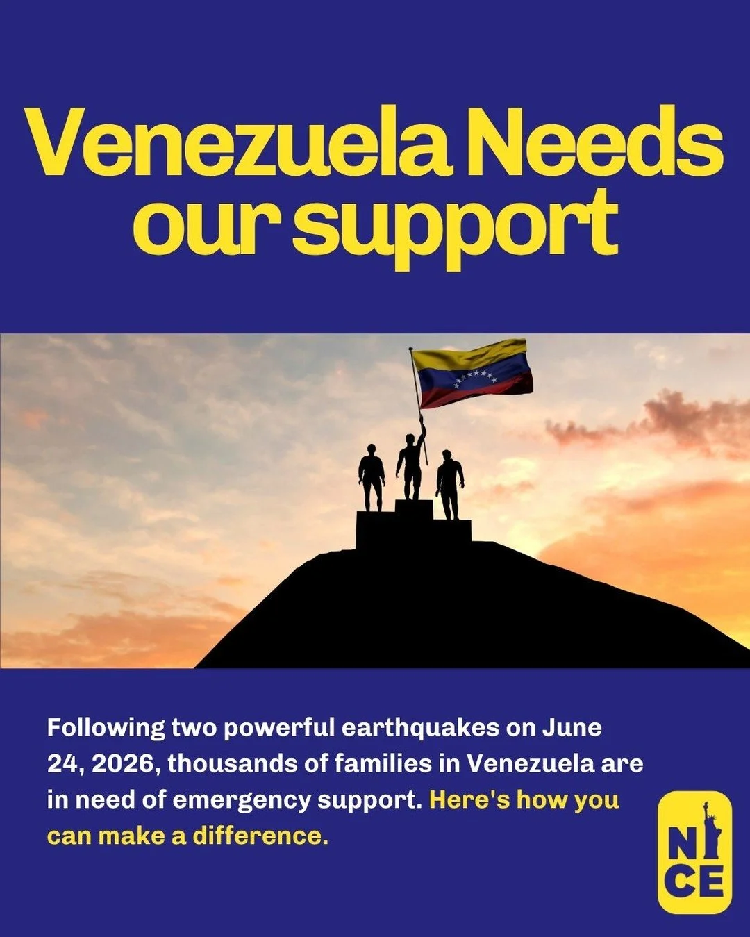 On June 24, 2026, two powerful earthquakes devastated communities across Venezuela, leaving thousands of families in need of emergency support.🇻🇪

In moments like these, solidarity matters. Whether you're able to donate, share verified resources, o