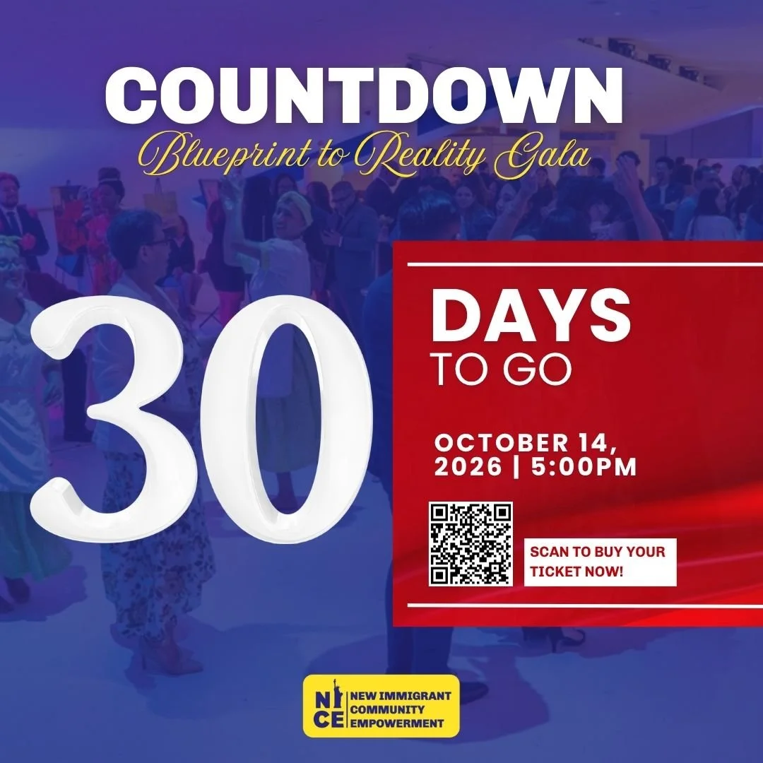 🎟️ 30 DAYS TO GO

30 DAYS until the Blueprint to Reality Gala! ✨

Join us for an evening of celebration, connection, and community &mdash; while supporting opportunities for immigrant New Yorkers.

🎟️ Buy your ticket today: nynice.org/gala-2026
🗓 