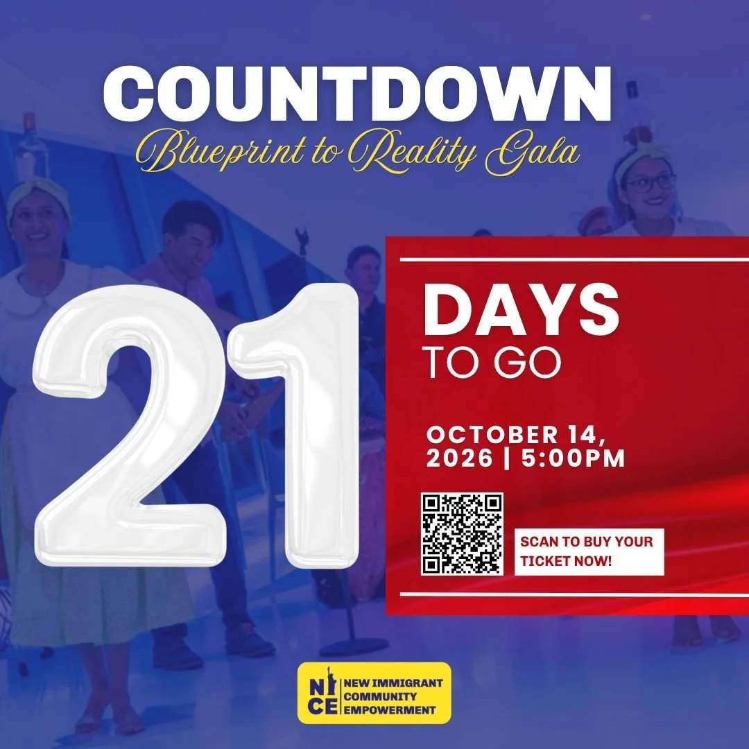 21 DAYS TO GO ⏳

Your seat can make an impact. Join NICE for an unforgettable evening supporting immigrant workers and their paths to opportunity.

🎟️ Get your ticket now: nynice.org/gala-2026
🗓 October 14 | 🕔 5 PM
📍 Museum of the Moving Image

#