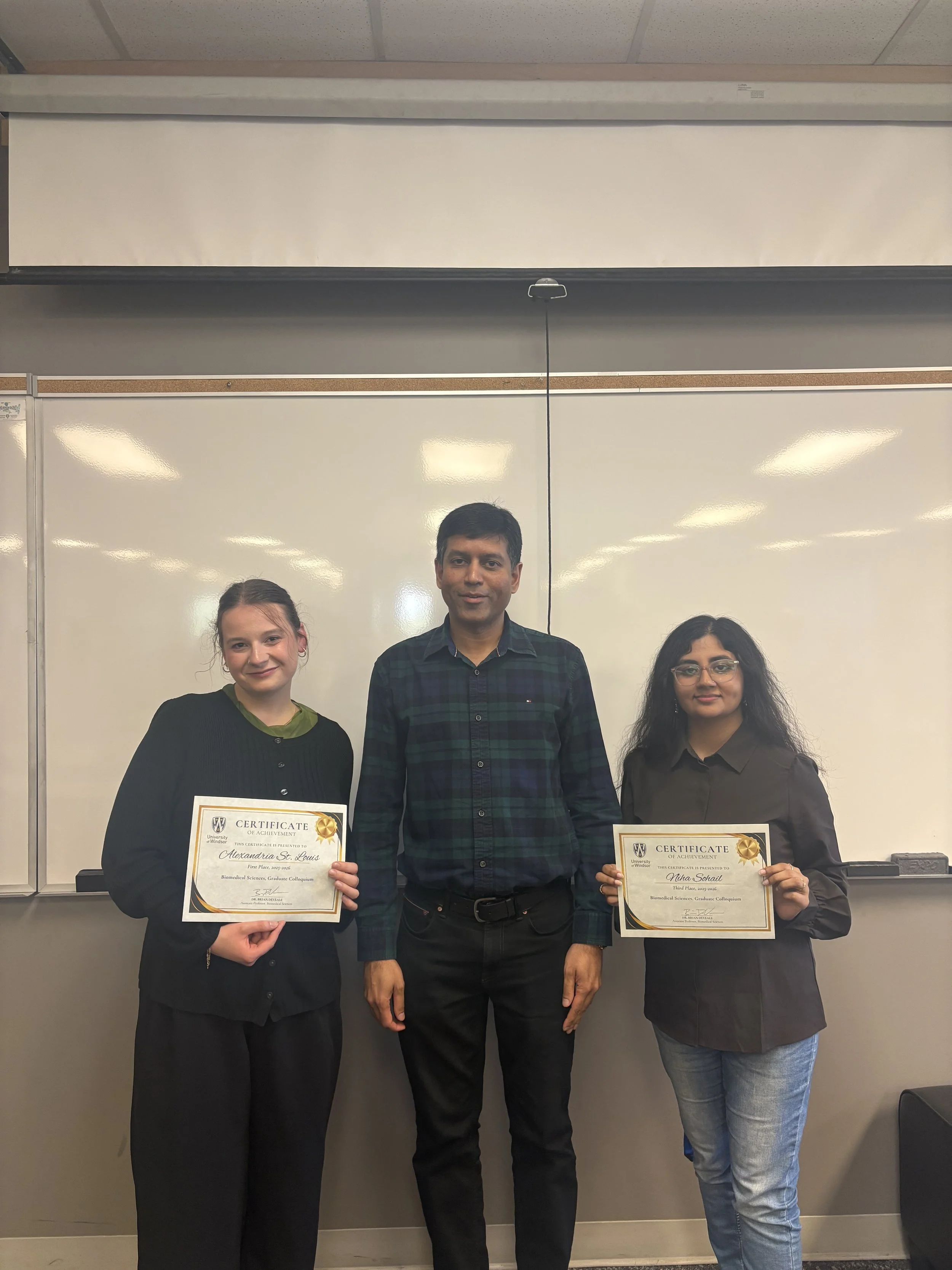 Congratulations Allie and Niha for Winning First and Third Place in the Biomedical Graduate Colloquium!