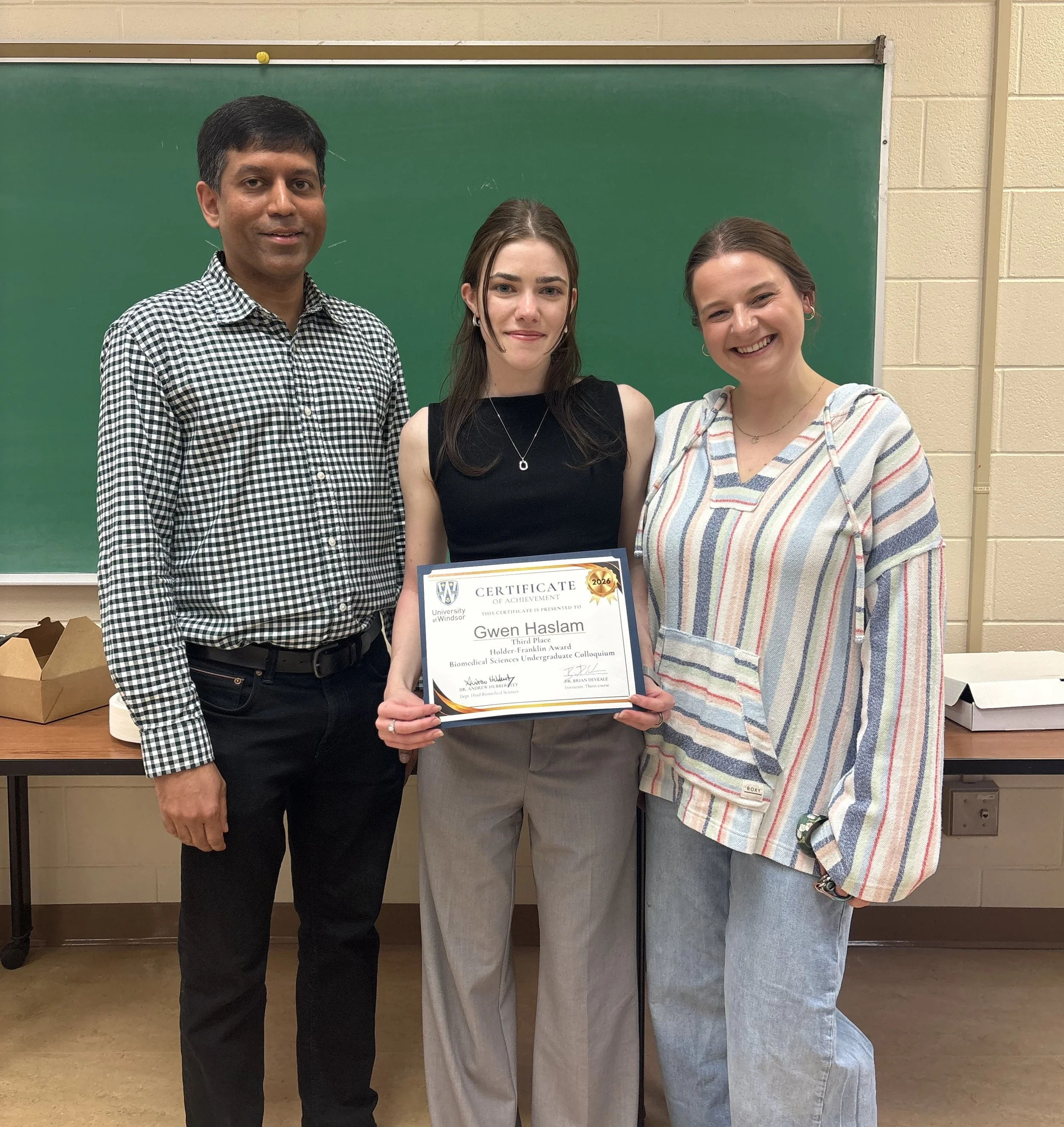 Congratulations Gwen for Winning Third Place in the Biomedical Undergraduate Thesis Colloquium!