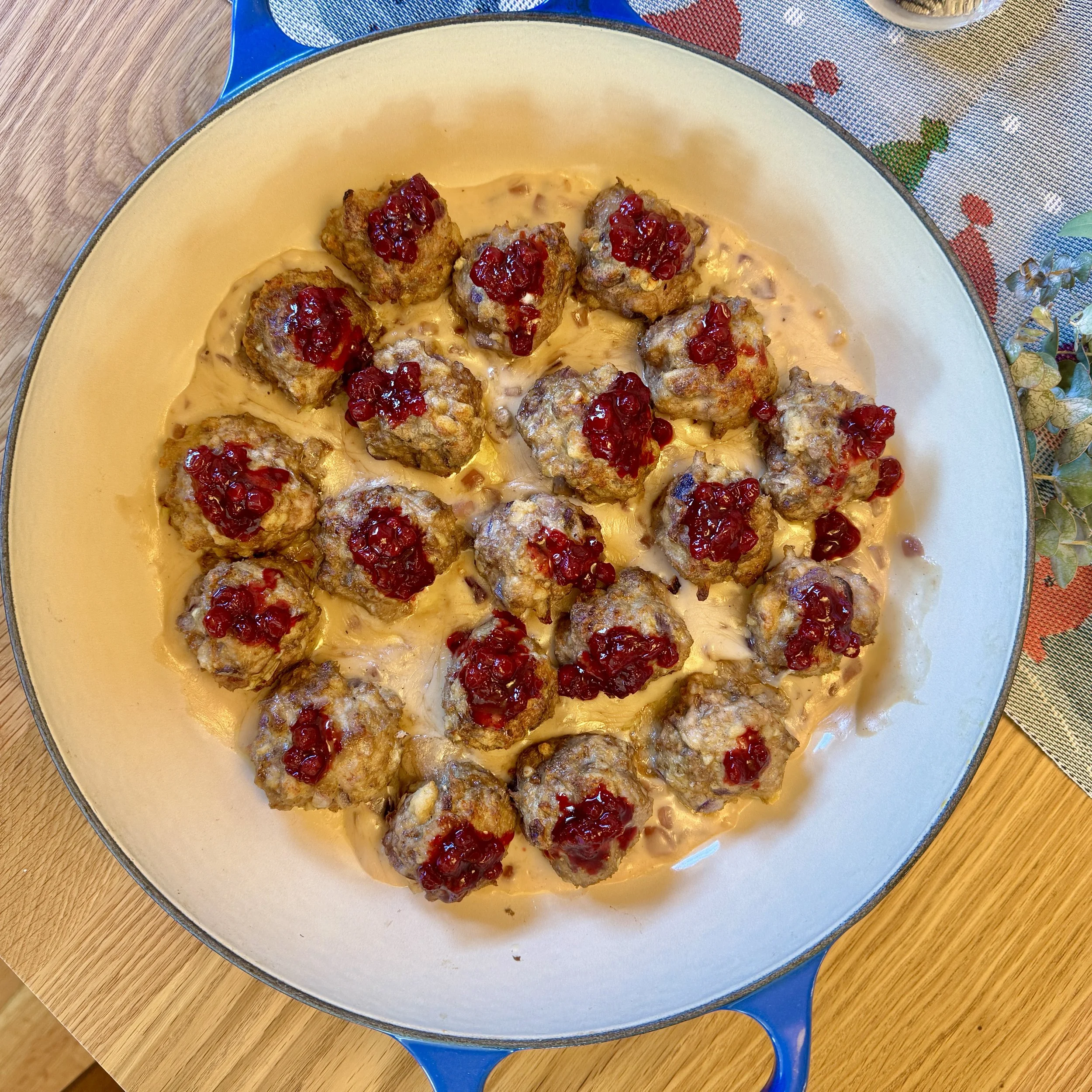 Swedish-Style Meatballs with Creamy Gravy &amp; Lingonberry Sauce